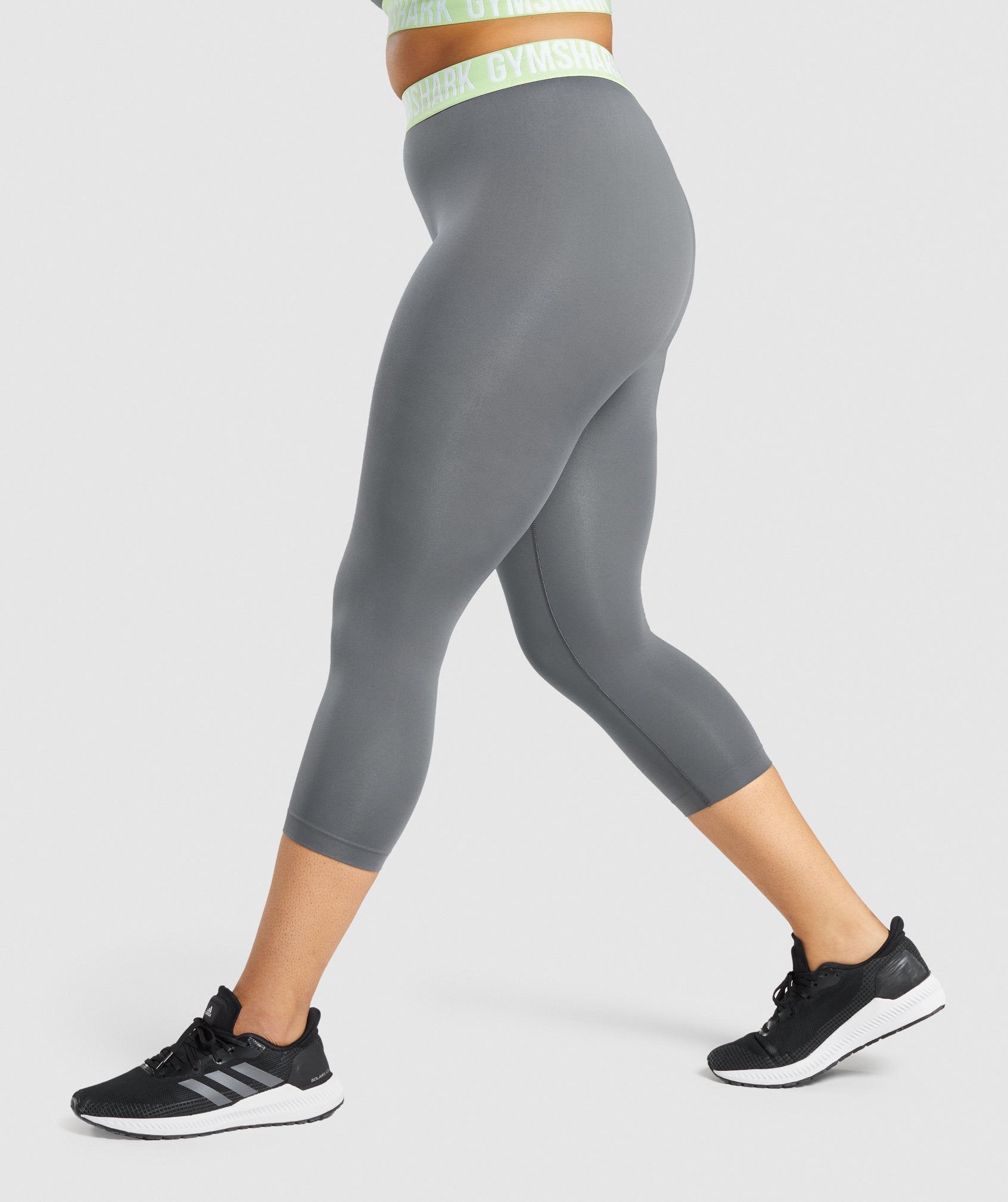 Grey Women's Gymshark Fit Seamless Cropped Leggings | QBCIXZ-421