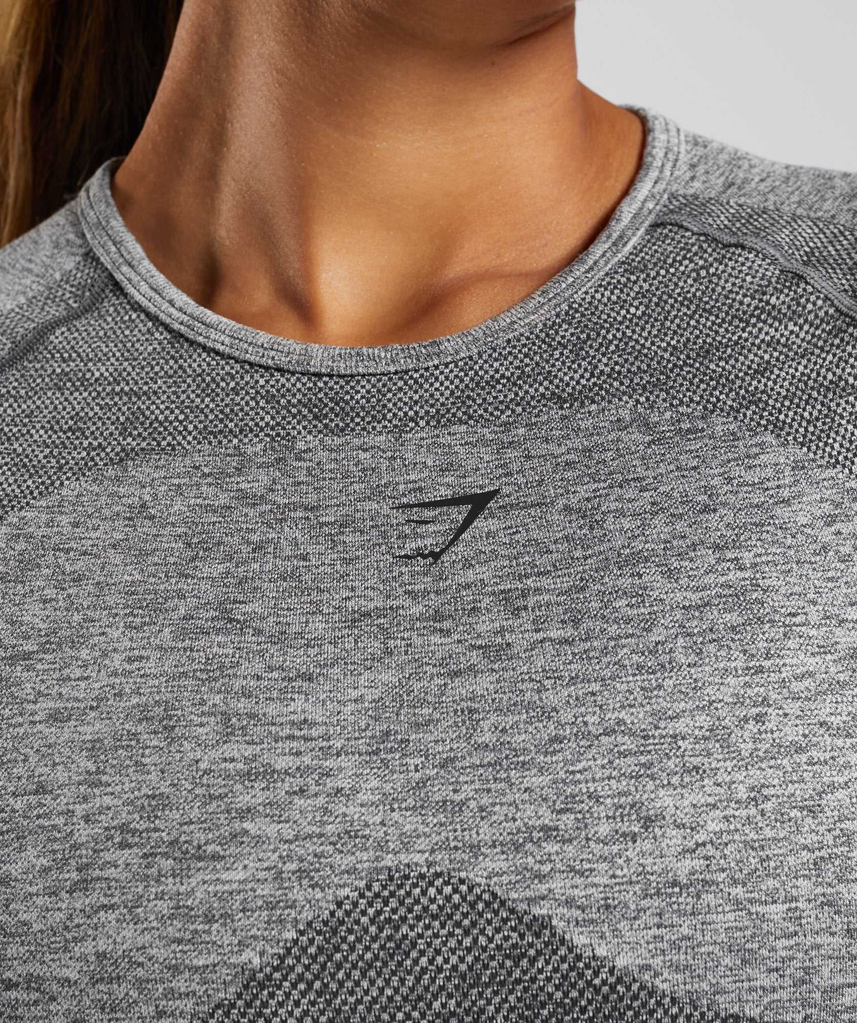 Grey Women's Gymshark Flex Long Sleeve Crop Tops | NZIBFG-847