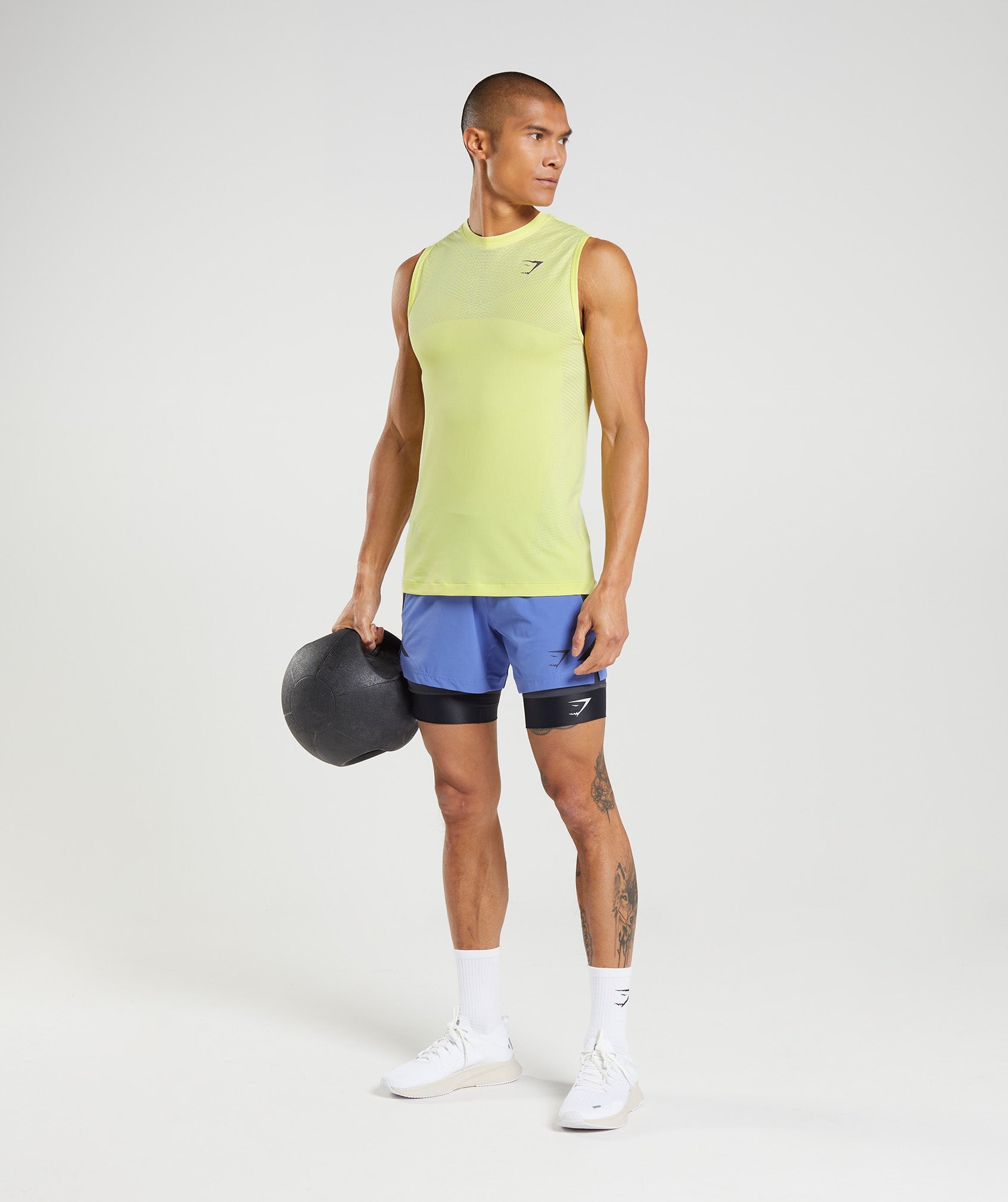 Lemon Men's Gymshark Apex Seamless Tanks | HVTWER-073