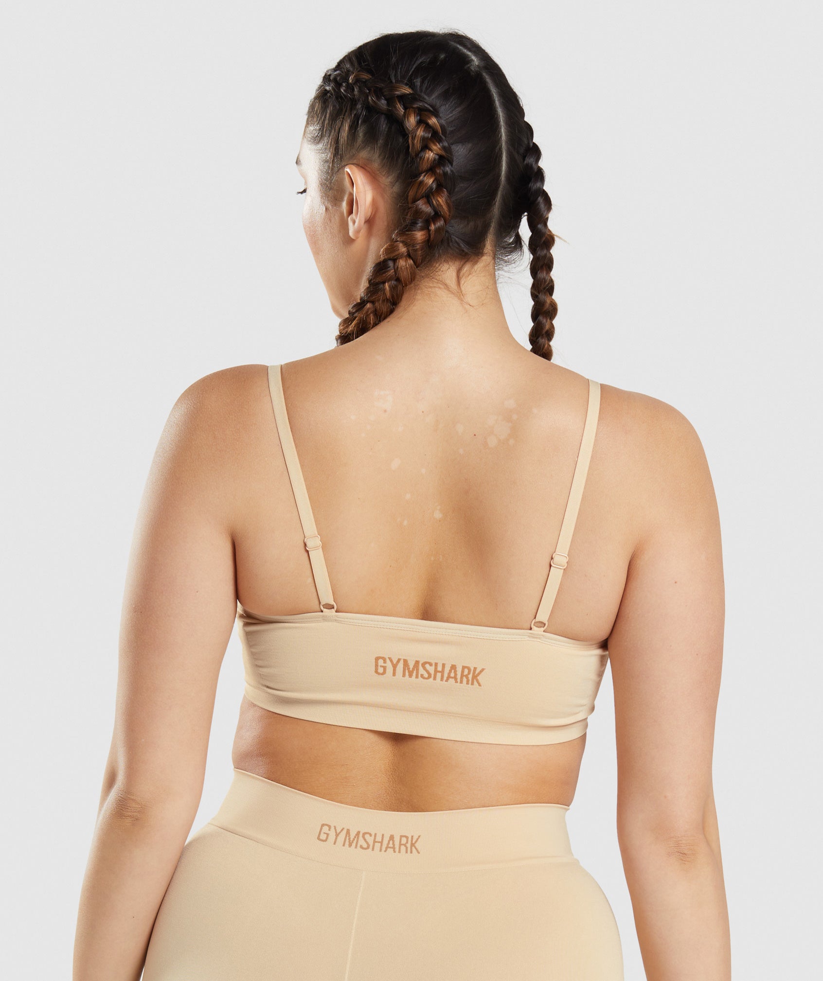 Light Brown Women's Gymshark Seamless Low Neck Sports Bra | LPKEGS-029