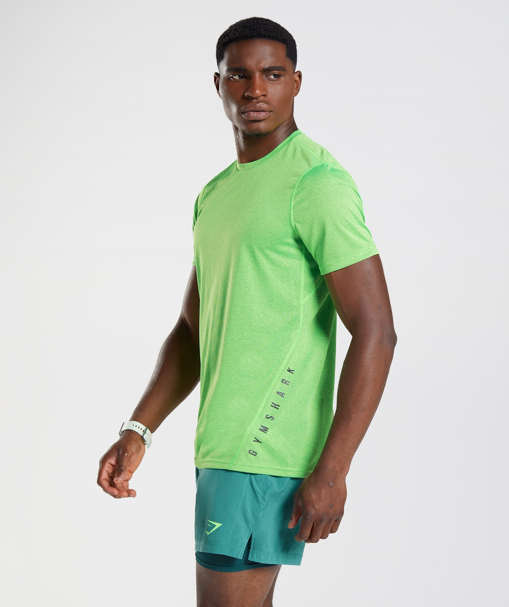 Light Green / Black Men's Gymshark Sport T Shirts | PEBLSD-164