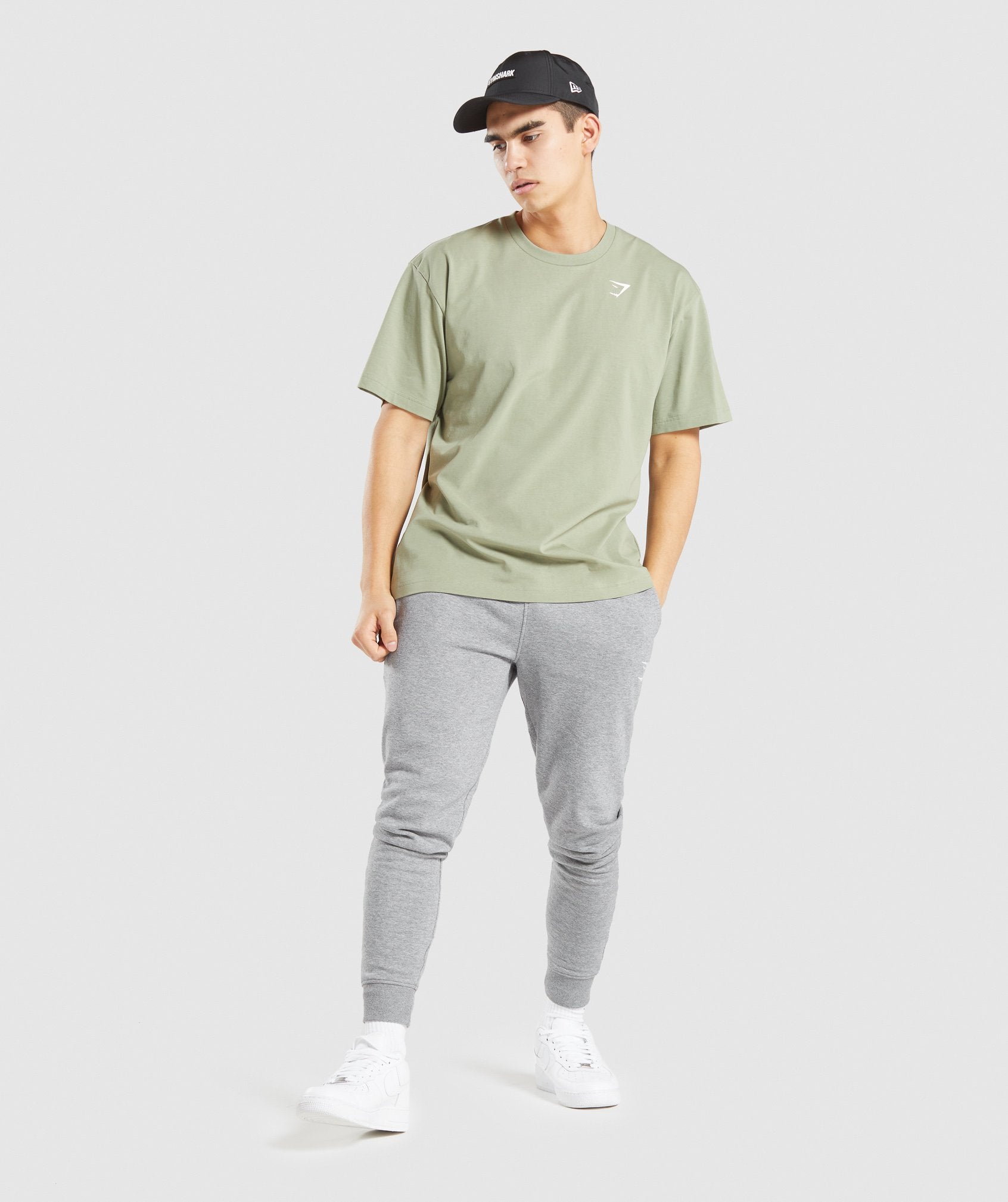 Light Green Men's Gymshark Essential Oversized T Shirts | VBCJRX-067