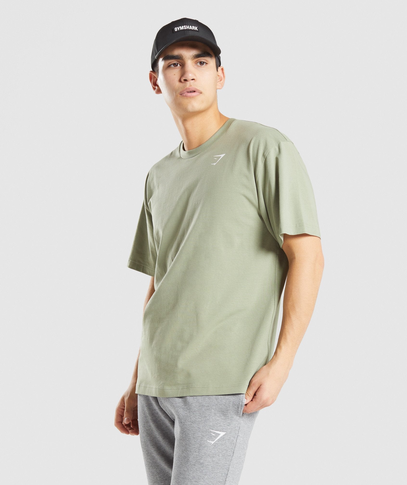 Light Green Men\'s Gymshark Essential Oversized T Shirts | VBCJRX-067