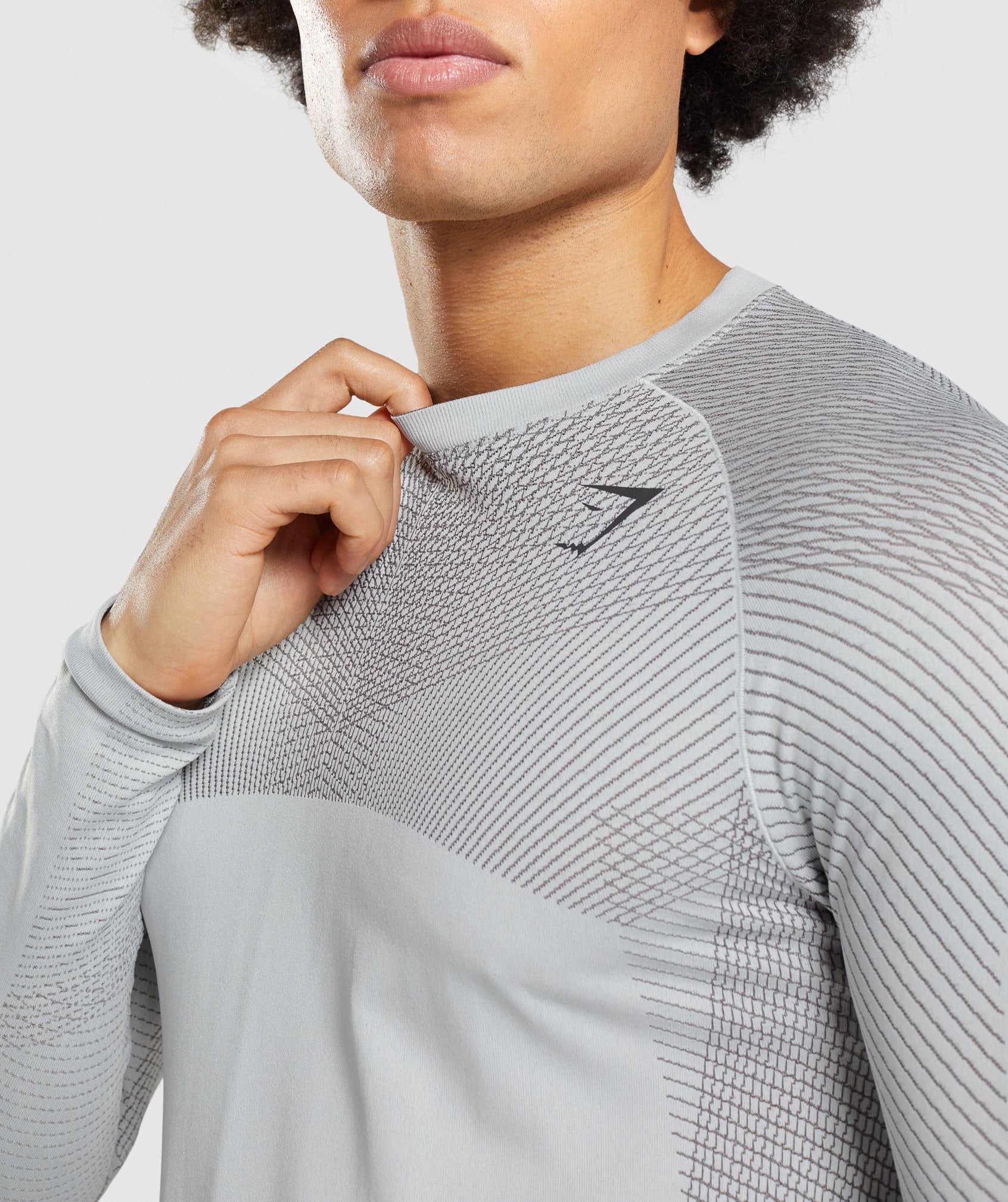 Light Grey Men's Gymshark Apex Seamless Long Sleeve T Shirts | YOVSJZ-485