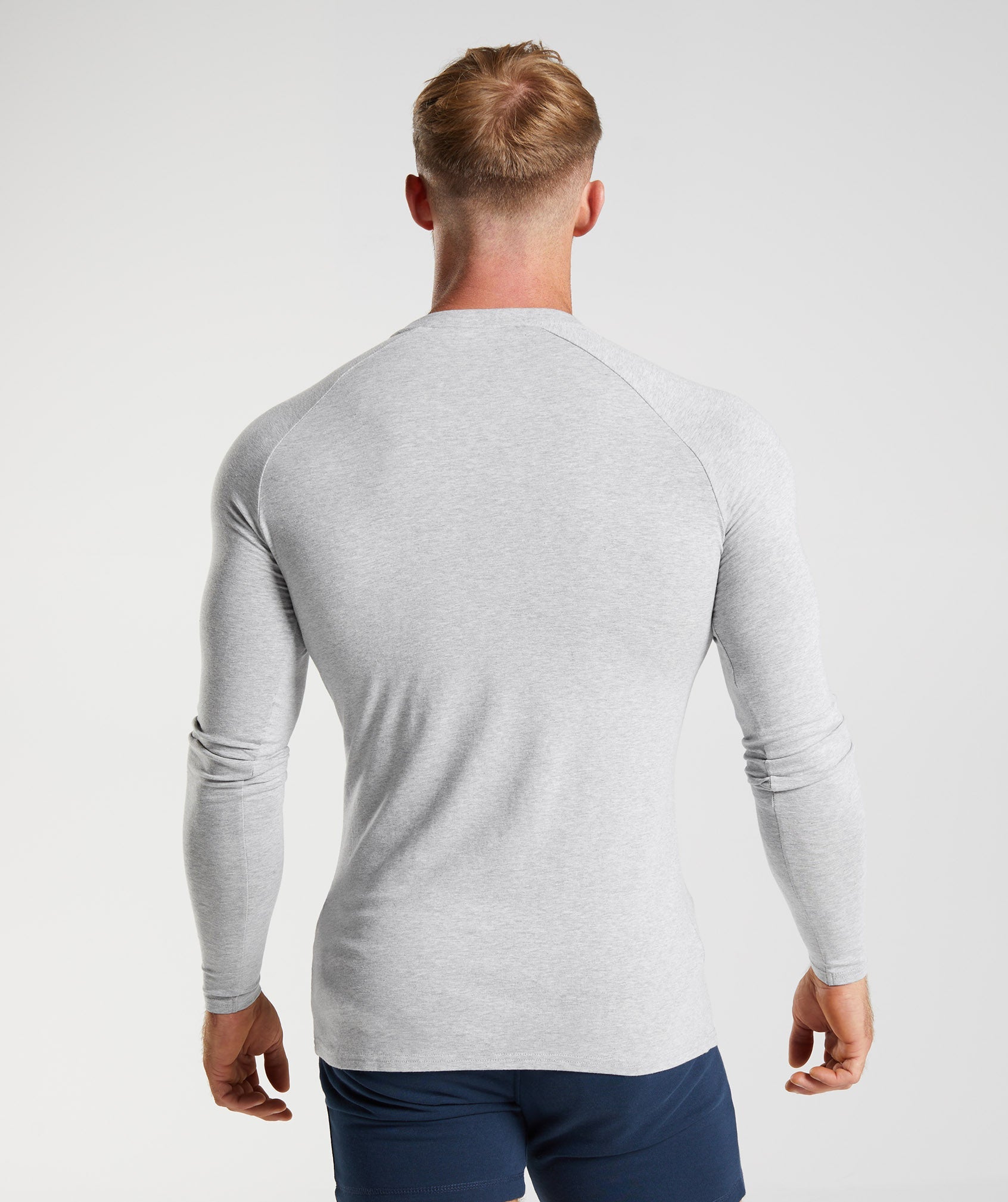 Light Grey Men's Gymshark Apollo Long Sleeve T Shirts | RSMNQO-287