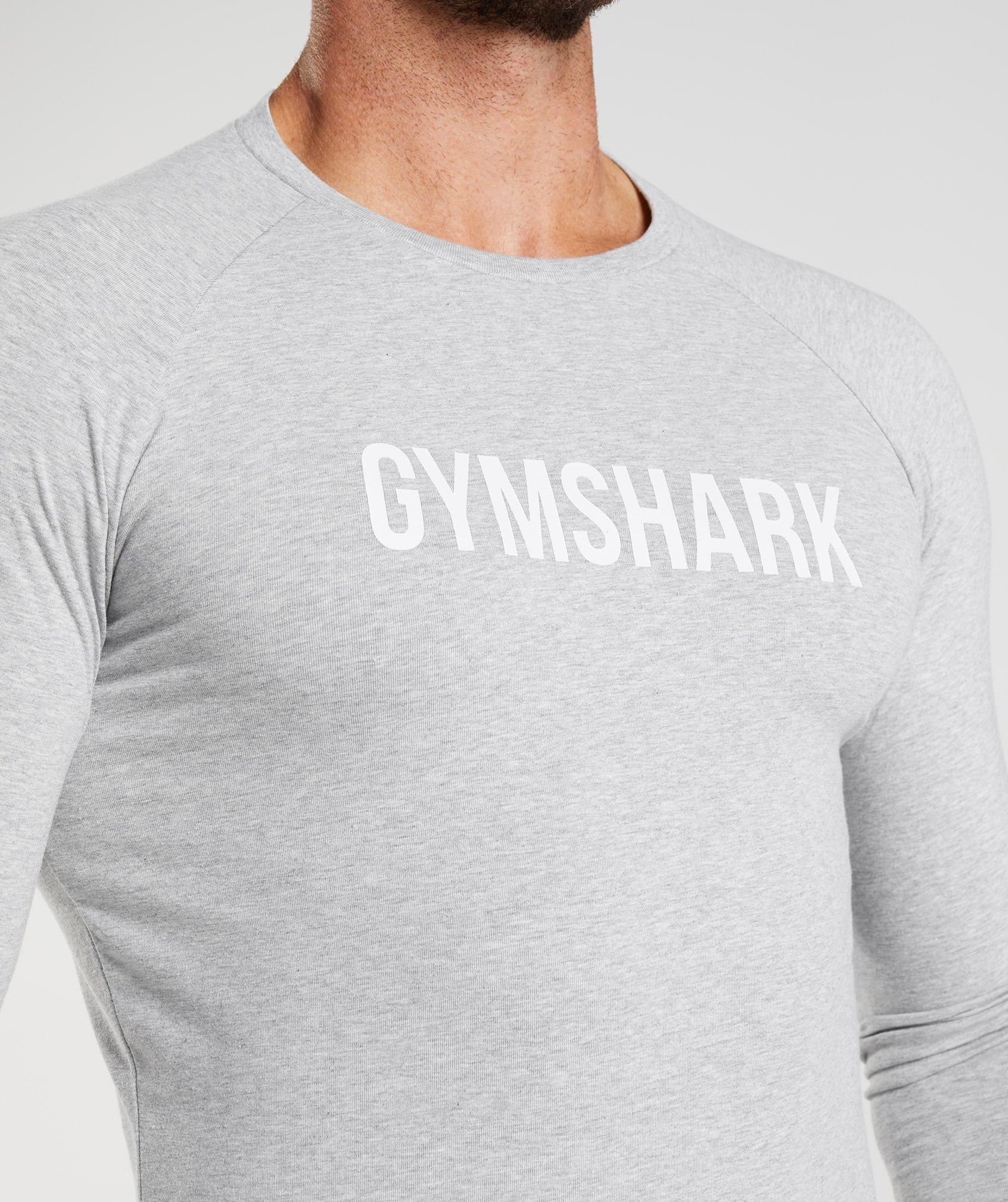 Light Grey Men's Gymshark Apollo Long Sleeve T Shirts | RSMNQO-287