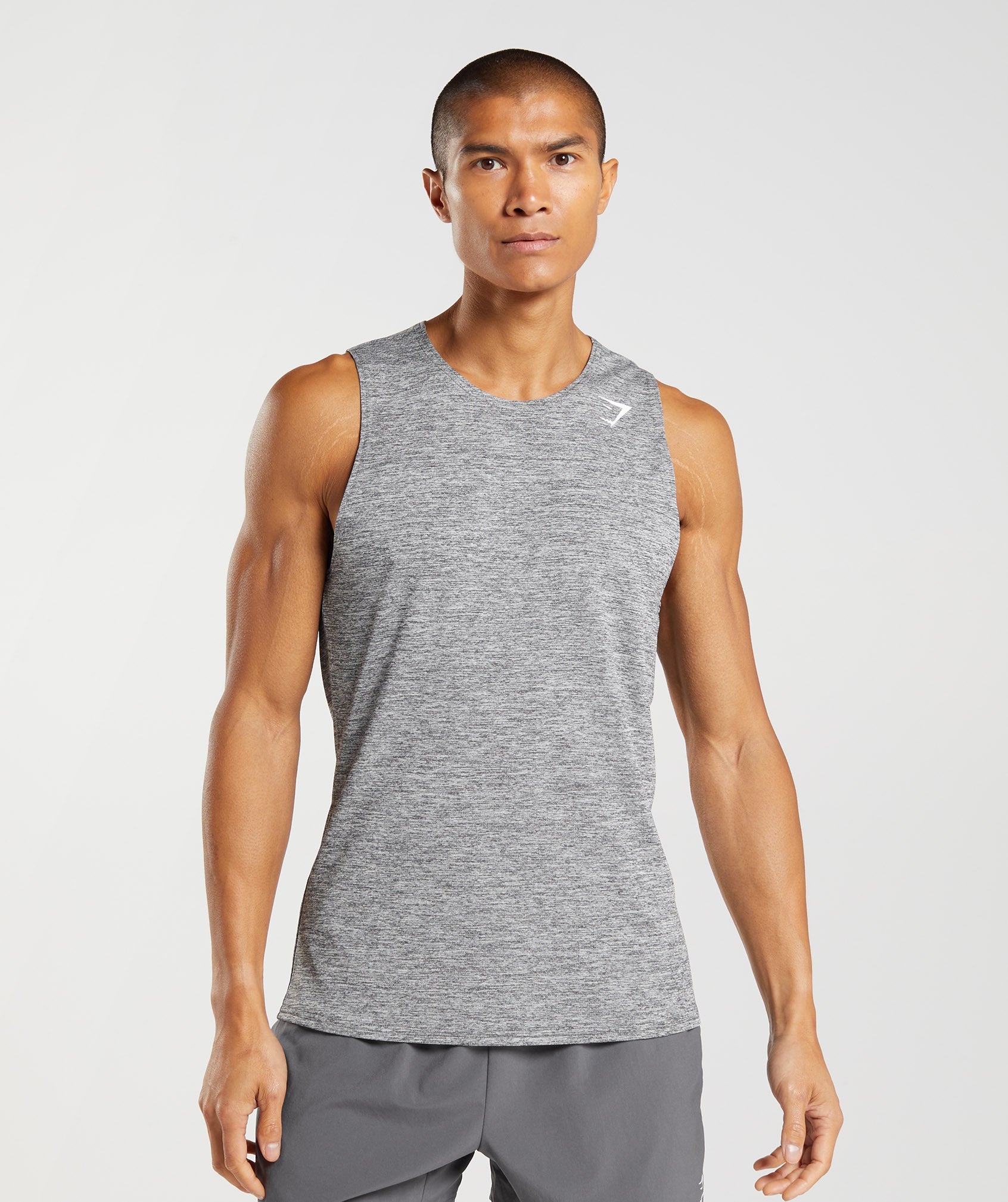 Light Grey Men\'s Gymshark Arrival Slim Marl Tanks | ROVISD-860