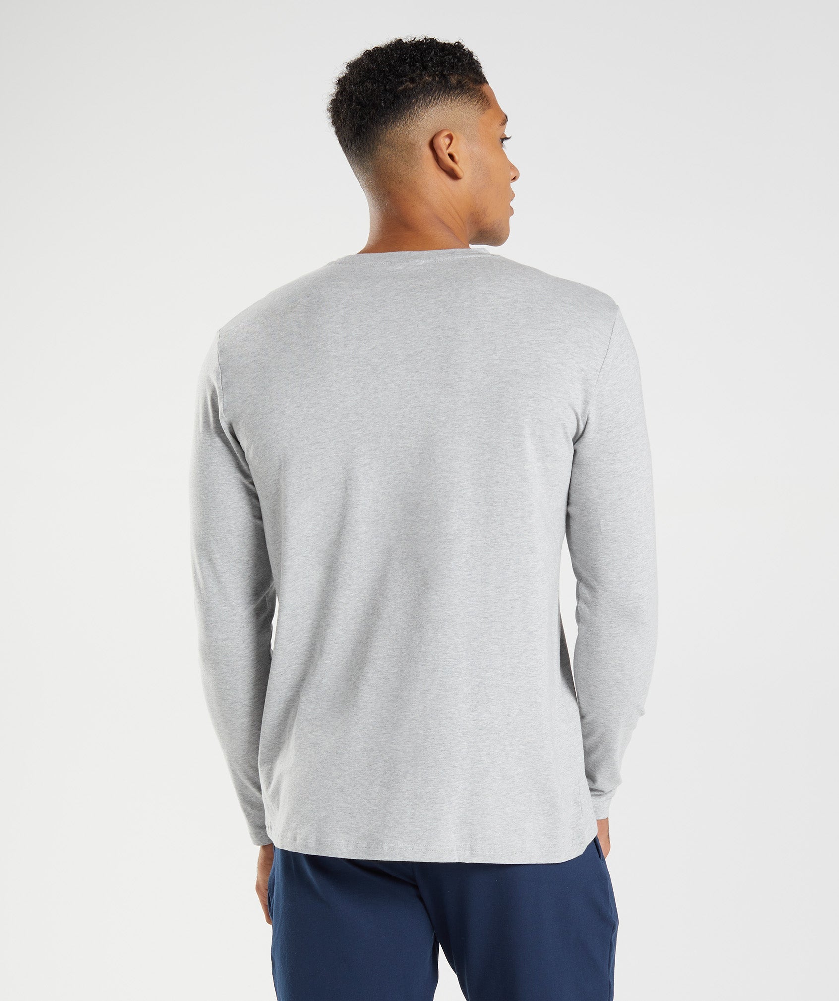 Light Grey Men's Gymshark Block Long Sleeve T Shirts | JMHOQB-965