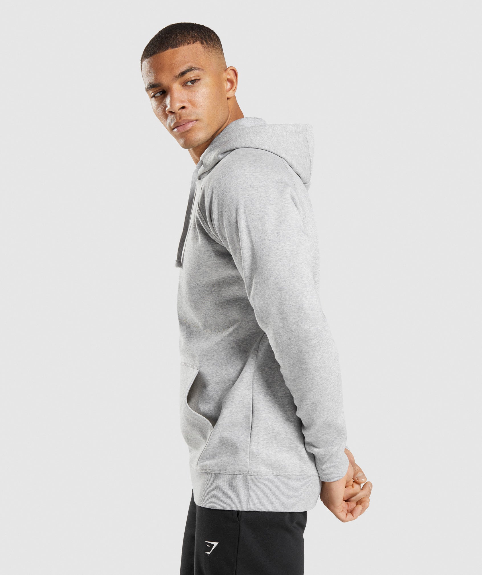 Light Grey Men's Gymshark Crest Hoodie | ZIBAXF-618