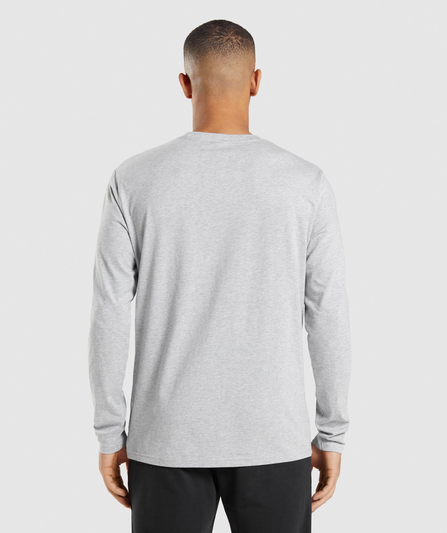 Light Grey Men's Gymshark Crest Long Sleeve T Shirts | OPHBNK-985