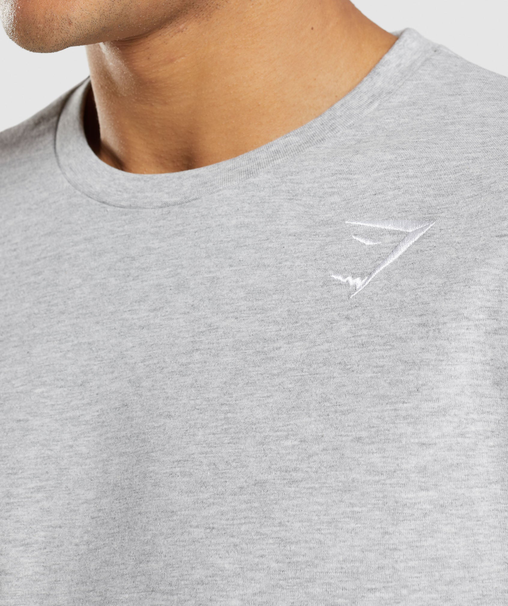 Light Grey Men's Gymshark Crest Long Sleeve T Shirts | OPHBNK-985