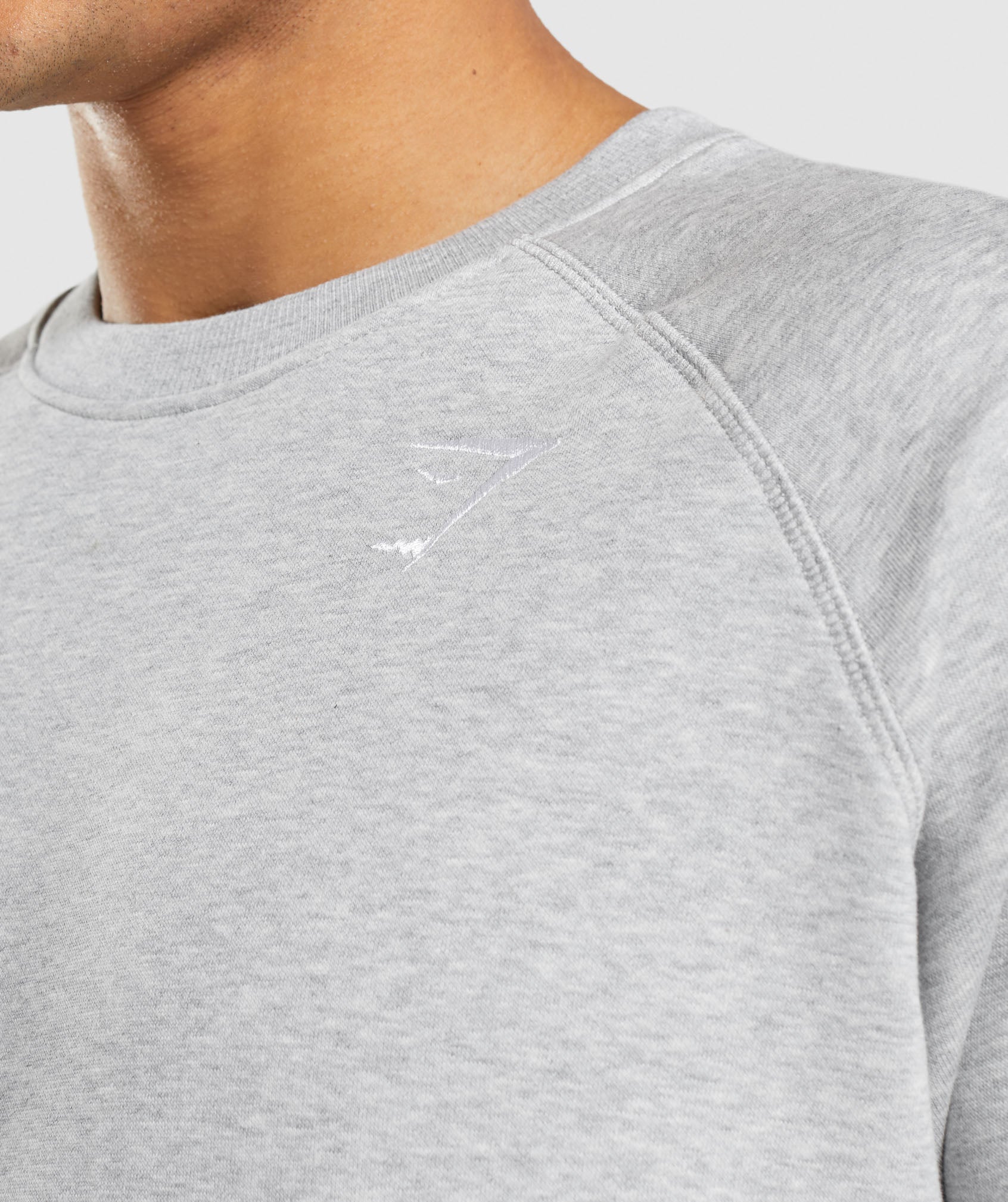 Light Grey Men's Gymshark Crest Sweatshirts | WZYCMG-632