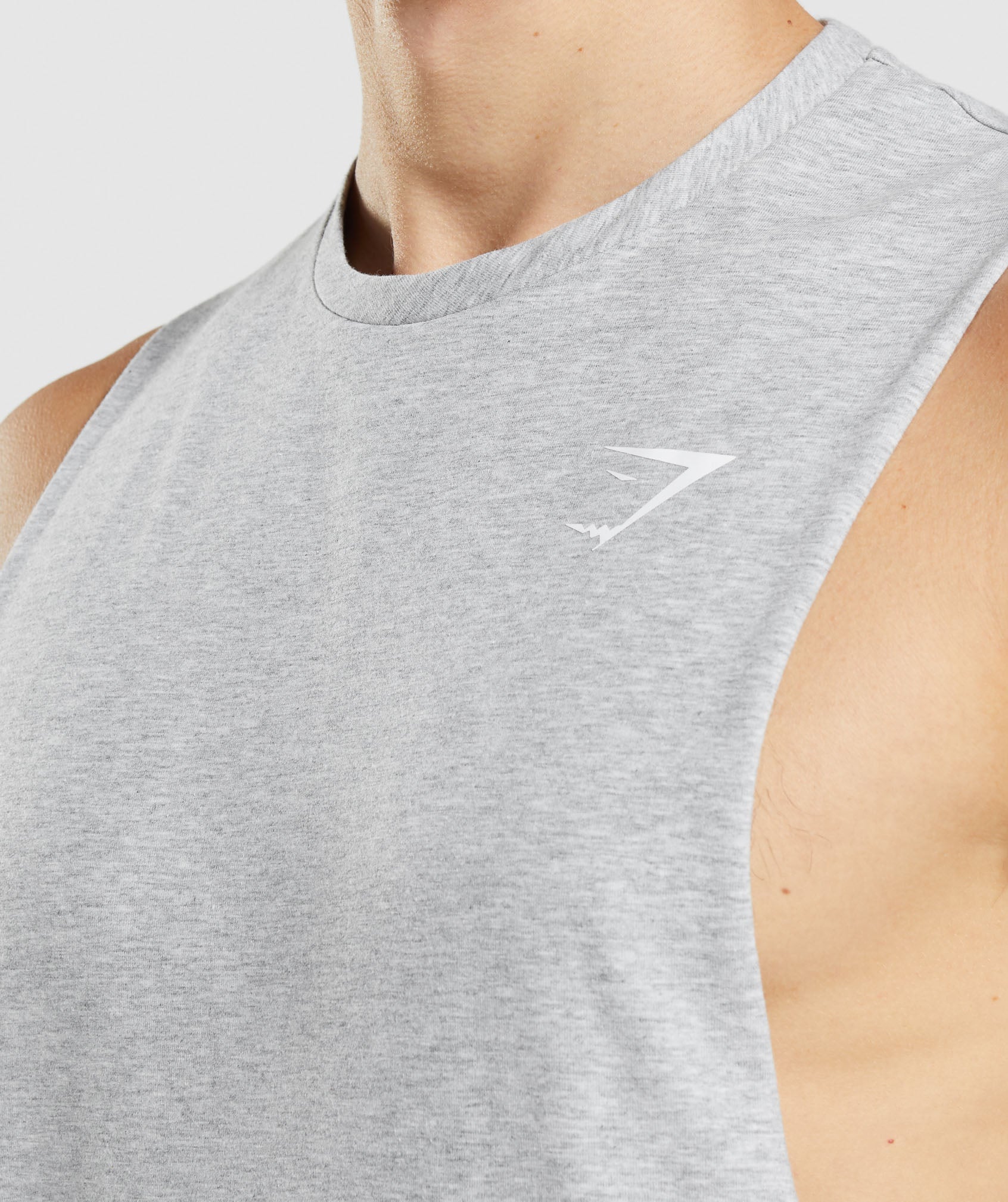 Light Grey Men's Gymshark Critical 2.0 Drop Arm Tanks | EZTNDB-702