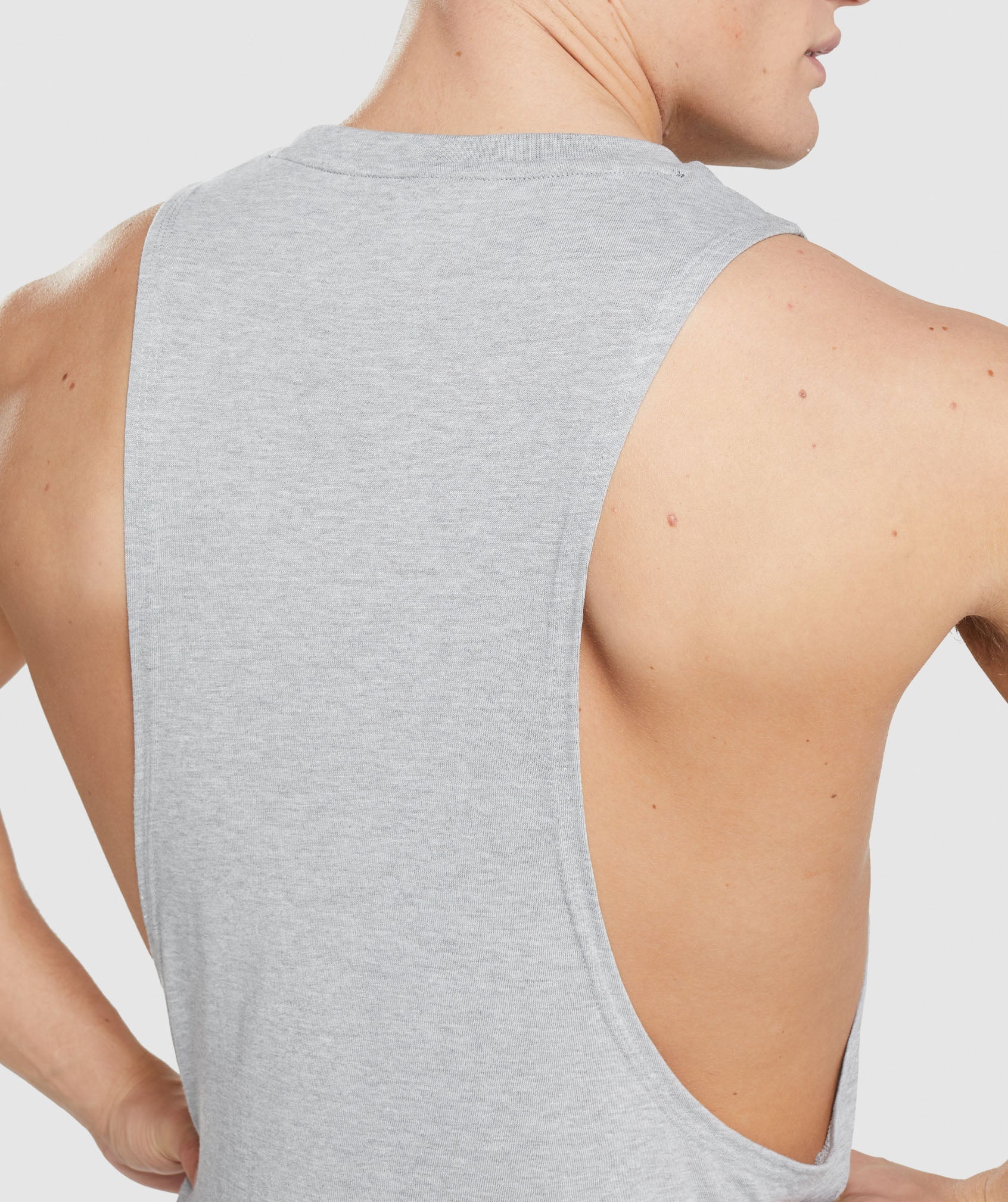 Light Grey Men's Gymshark Legacy Drop Arm Tanks | HVTZOE-189