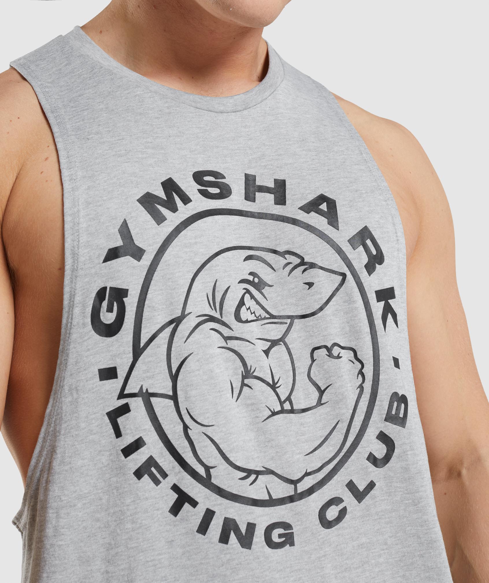 Light Grey Men's Gymshark Legacy Drop Arm Tanks | HVTZOE-189