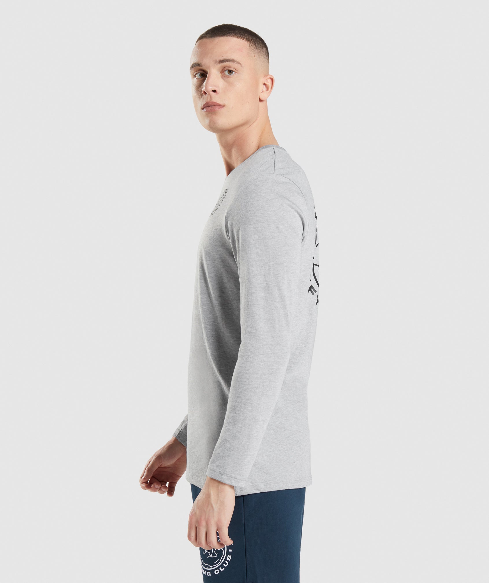 Light Grey Men's Gymshark Legacy Long Sleeve T Shirts | CDBQNW-742