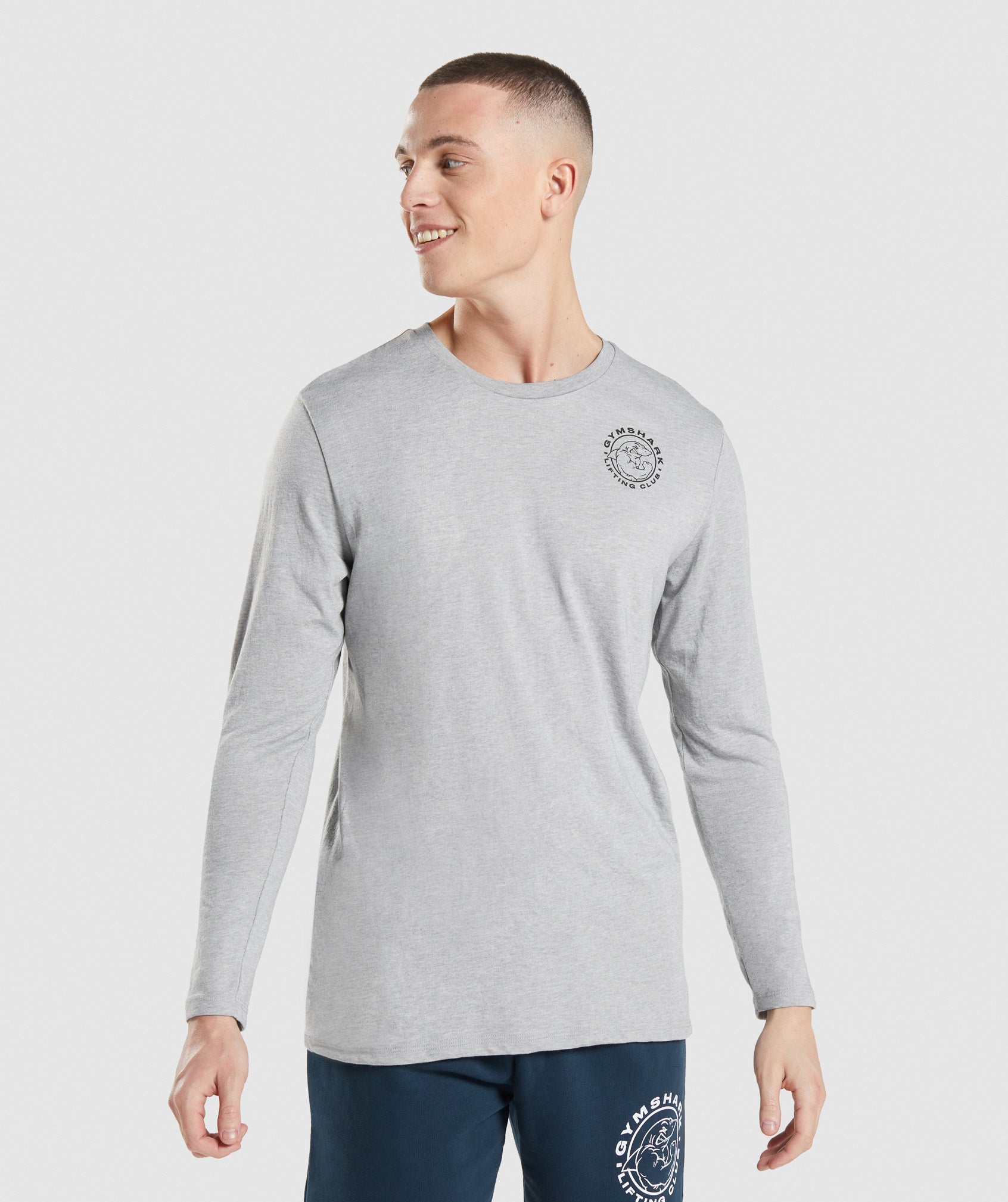 Light Grey Men\'s Gymshark Legacy Long Sleeve T Shirts | CDBQNW-742