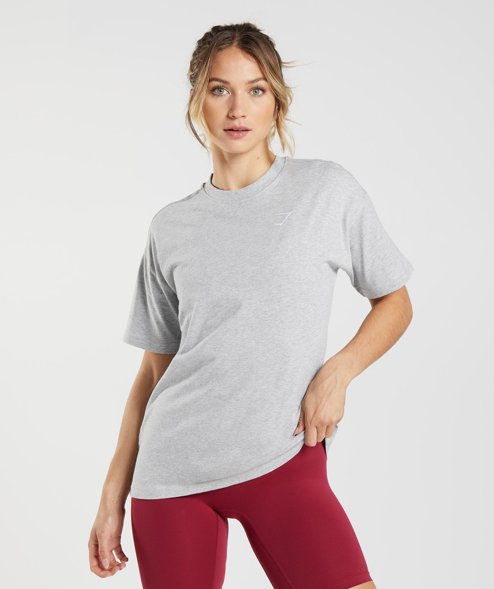 Light Grey Women\'s Gymshark Training Oversized T Shirts | TXAKPH-673