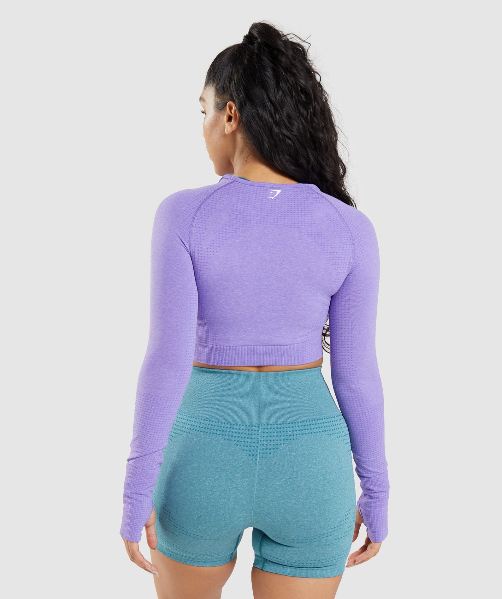 Light Purple Women's Gymshark Vital Seamless 2.0 Long Sleeve Crop Tops | HUEIPN-519