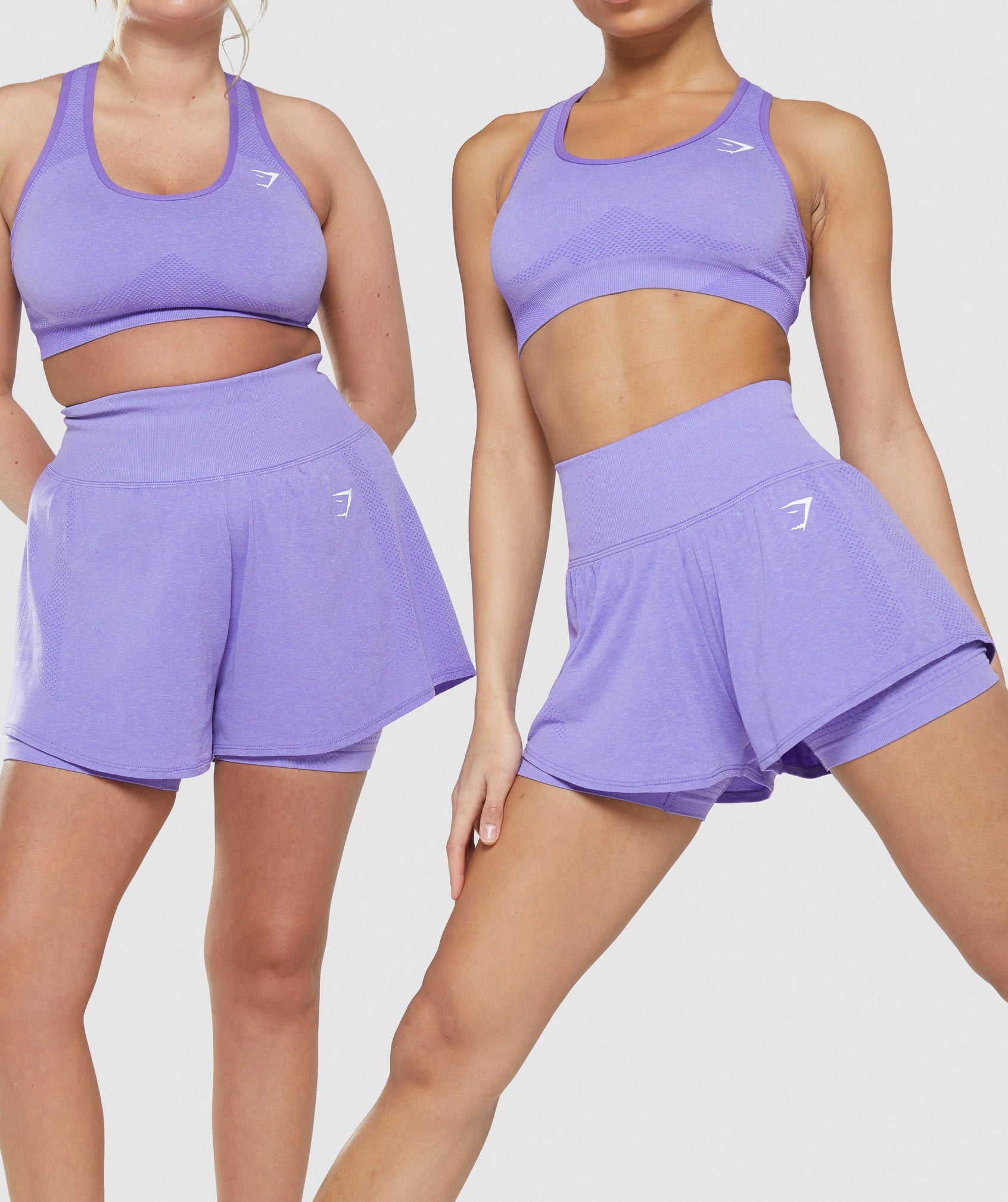 Light Purple Women's Gymshark Vital Seamless 2.0 2-in-1 Shorts | QEFXLJ-804