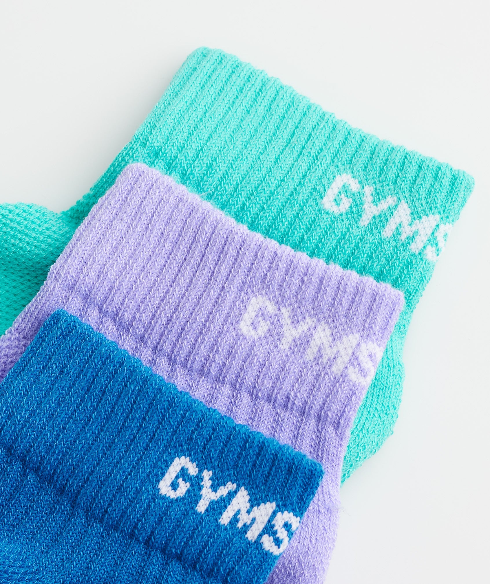 Light Turquoise Blue / Purple / Blue Men\'s Gymshark Jacquard Quarter 3Pk Socks | EIJPNL-916