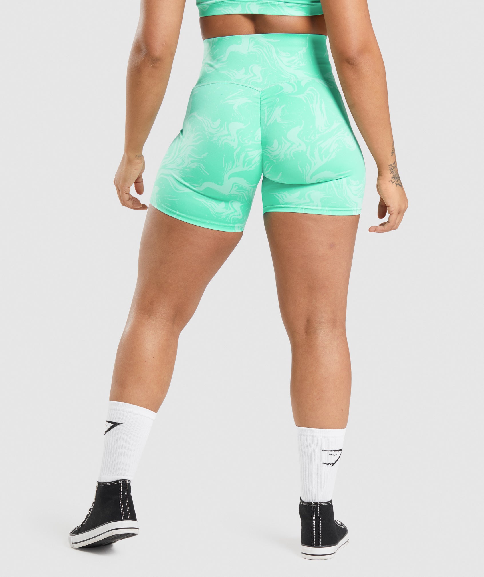 Light Turquoise Women's Gymshark GS Power High Rise Shorts | DOPCAZ-603