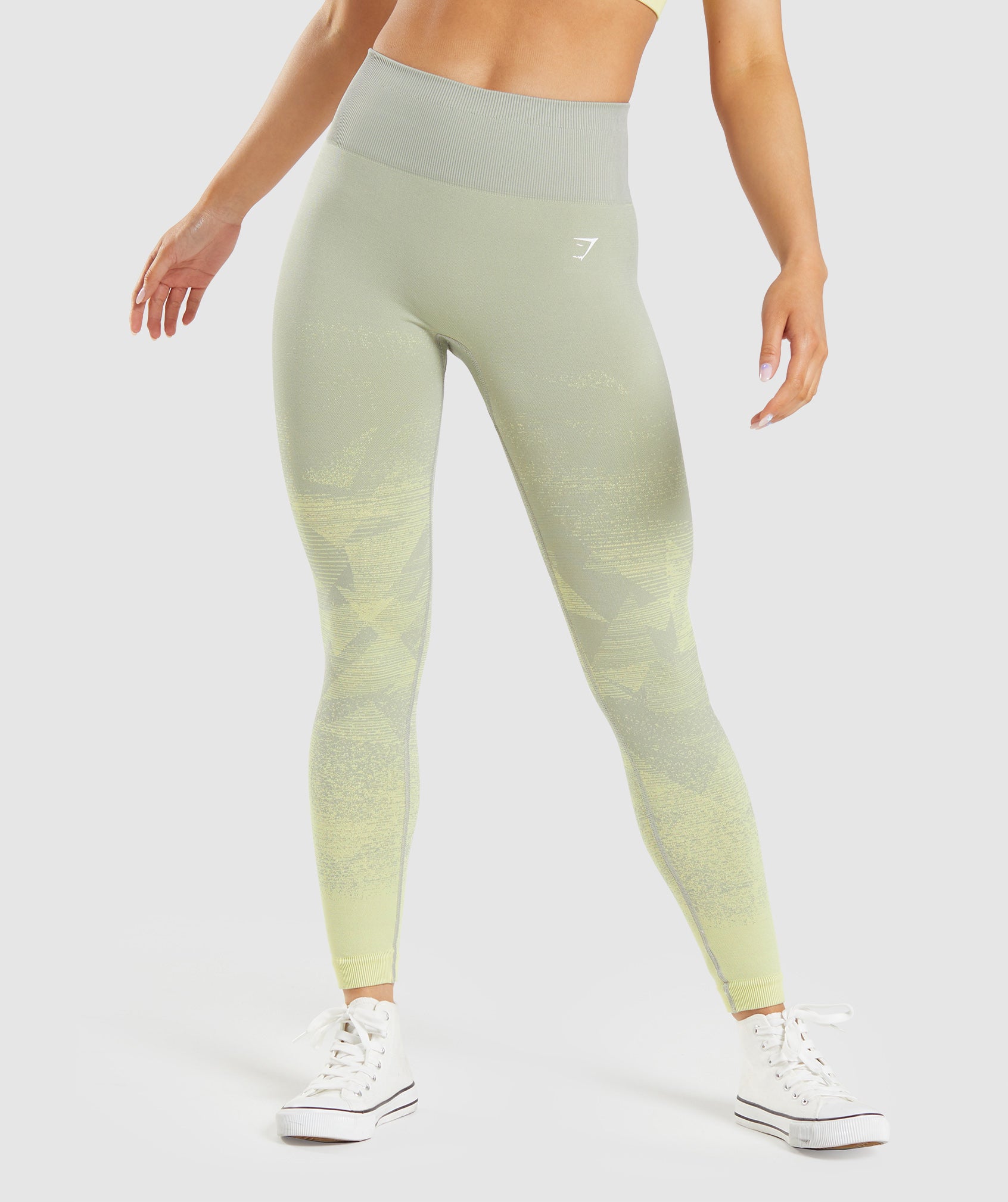 Light Yellow Women\'s Gymshark Adapt Ombre Seamless Leggings | BKZIQN-592