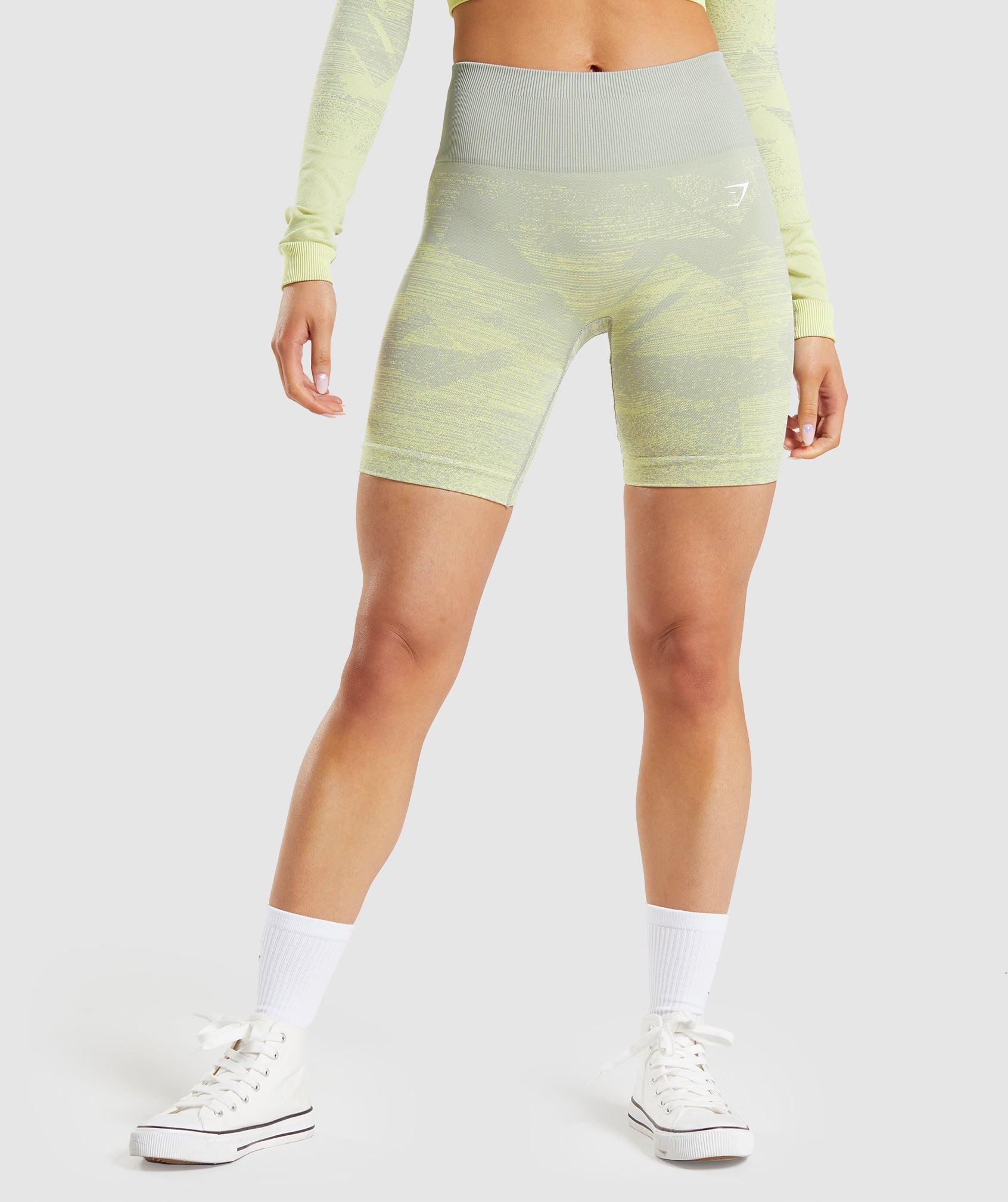 Light Yellow Women\'s Gymshark Adapt Ombre Seamless Shorts | QEAMVD-750