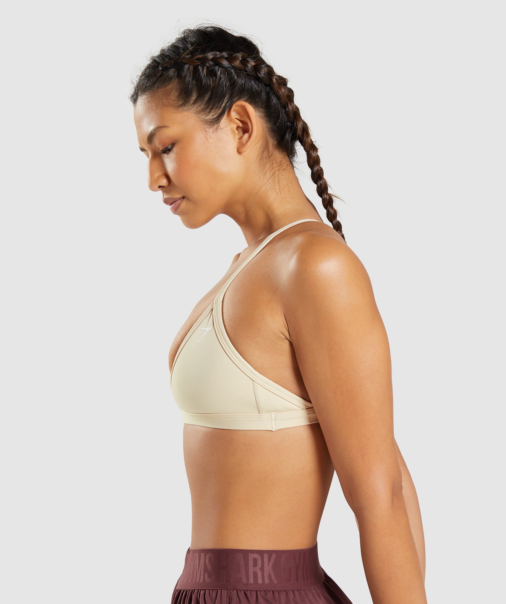 Light Yellow Women's Gymshark Minimal Sports Bra | EOJVWK-214