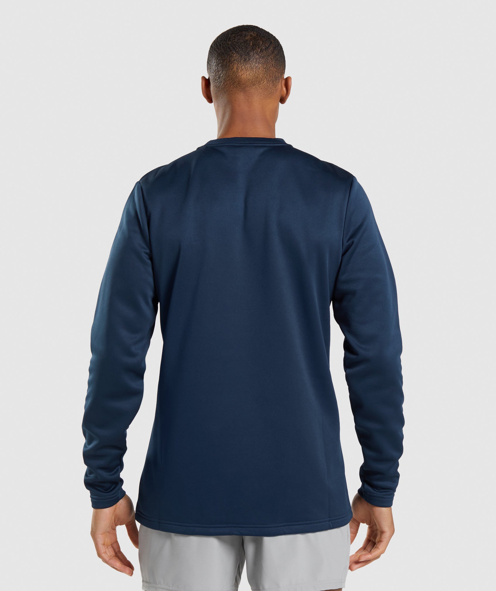 Navy Men's Gymshark Arrival Crew Sweatshirts | CEXYQW-536