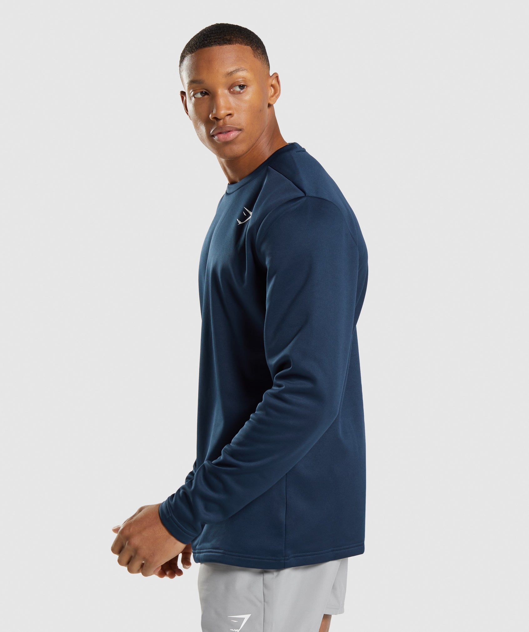 Navy Men's Gymshark Arrival Crew Sweatshirts | CEXYQW-536