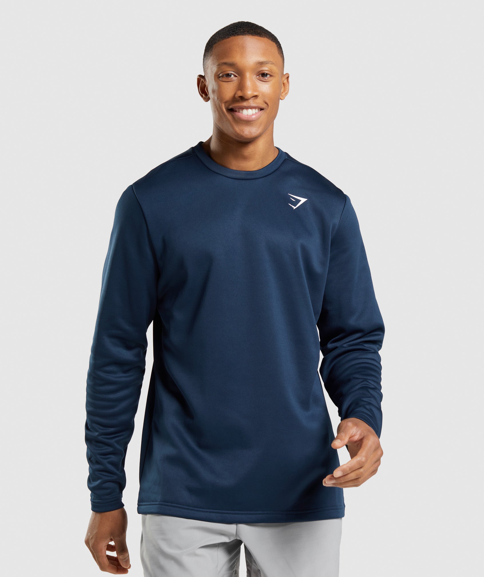 Navy Men\'s Gymshark Arrival Crew Sweatshirts | CEXYQW-536