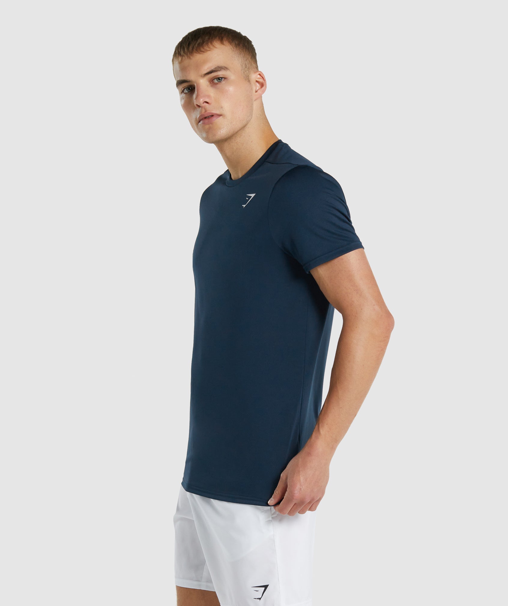 Navy Men's Gymshark Arrival Regular Fit T Shirts | XJBQIY-519