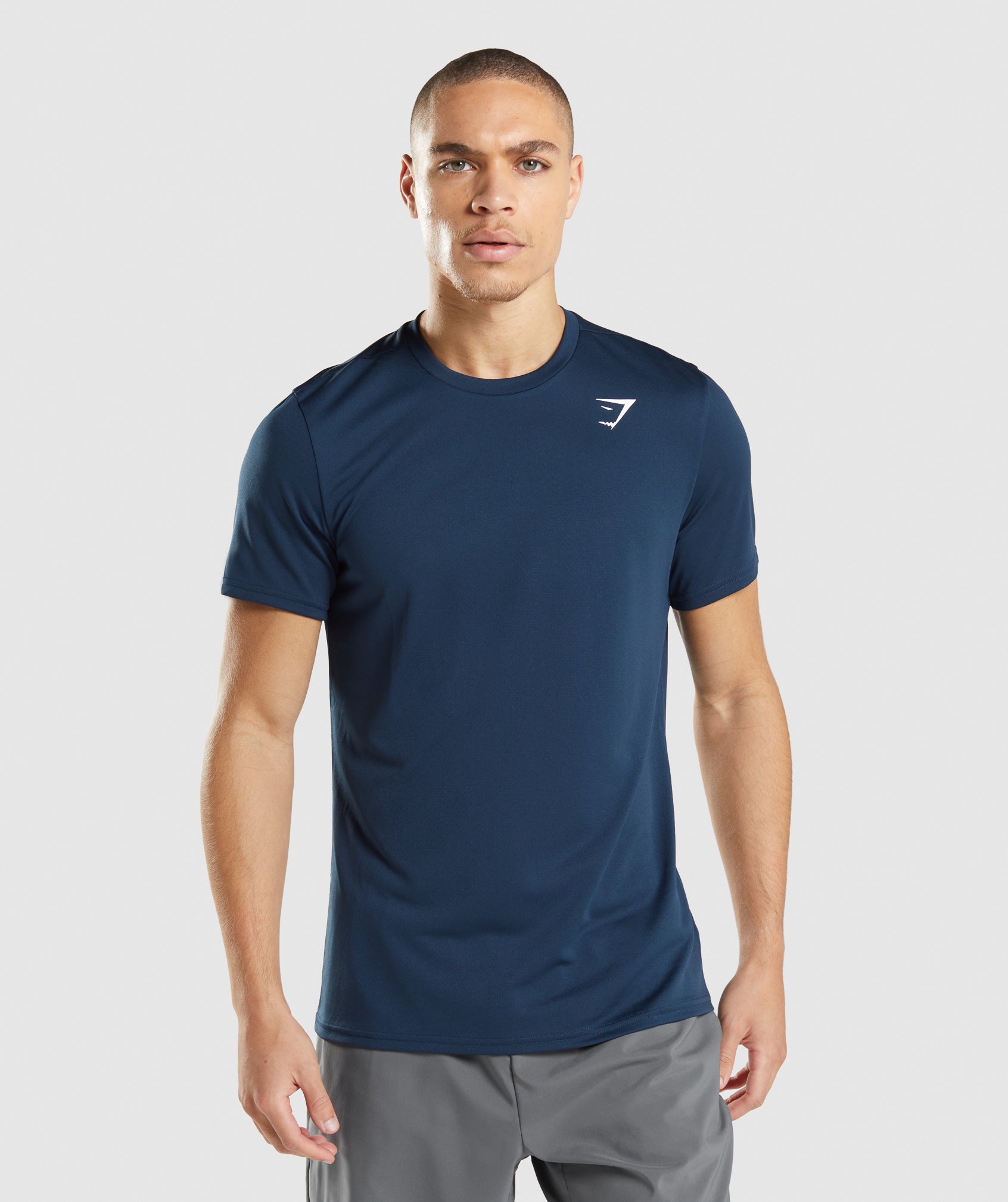 Navy Men\'s Gymshark Arrival T Shirts | WGDFUV-746