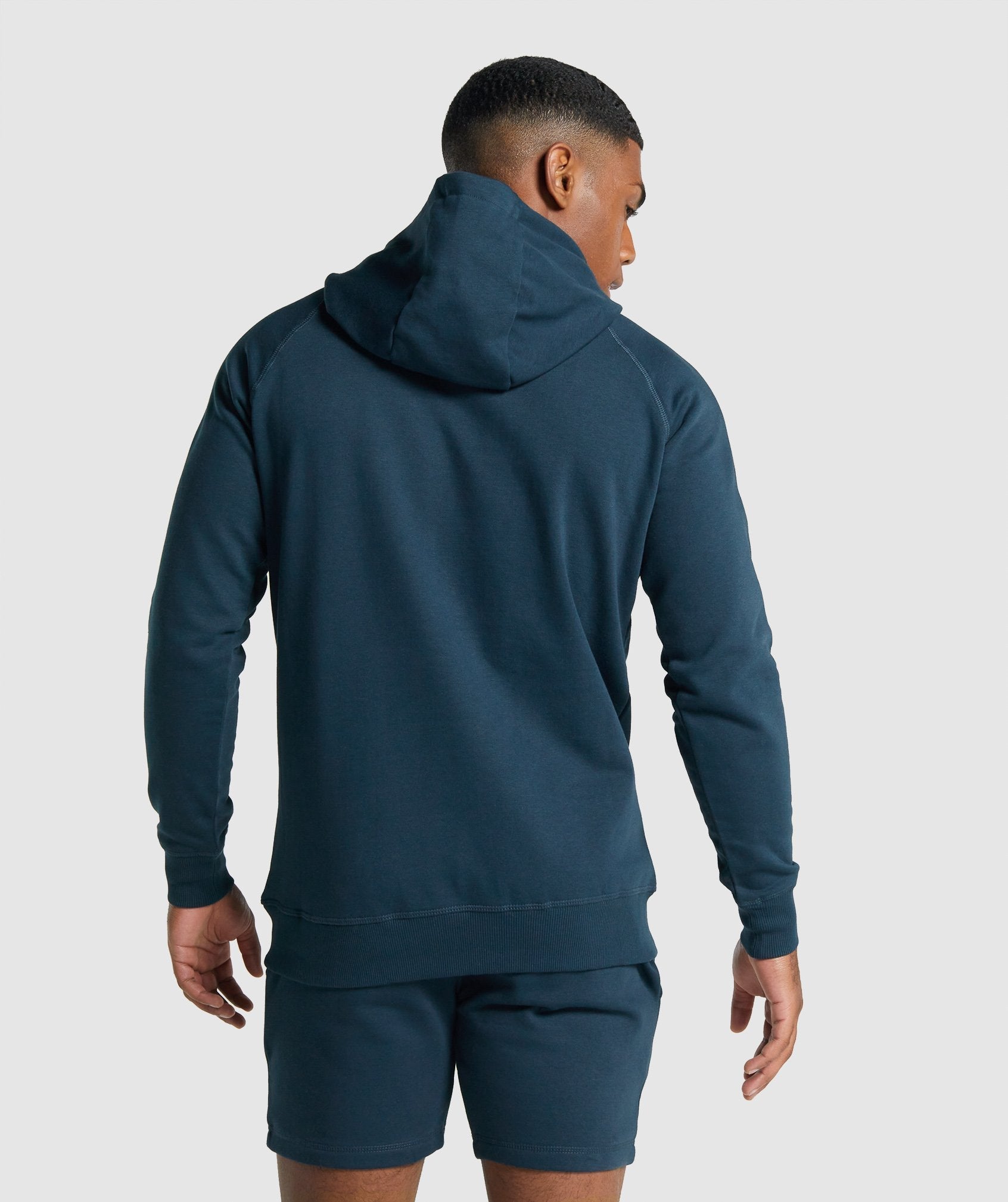 Navy Men's Gymshark Crest Hoodie | CSZEKM-052