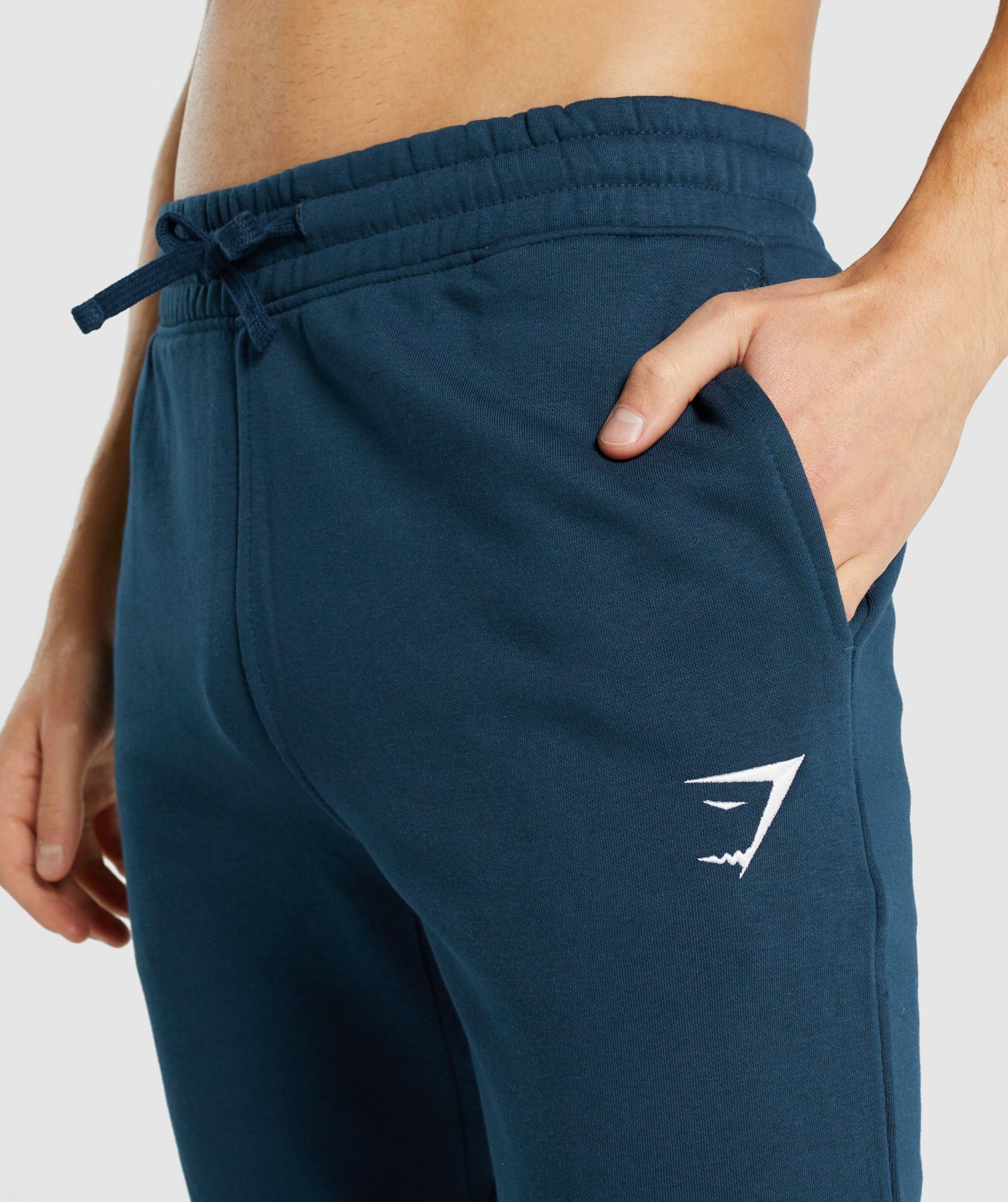 Navy Men's Gymshark Crest Jogger | OJBIET-631