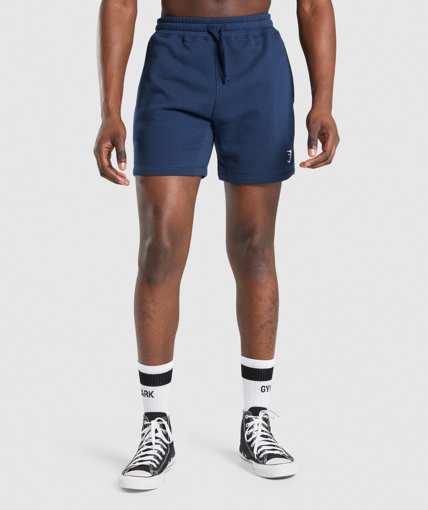 Navy Men\'s Gymshark Crest Shorts | WNYZIV-678