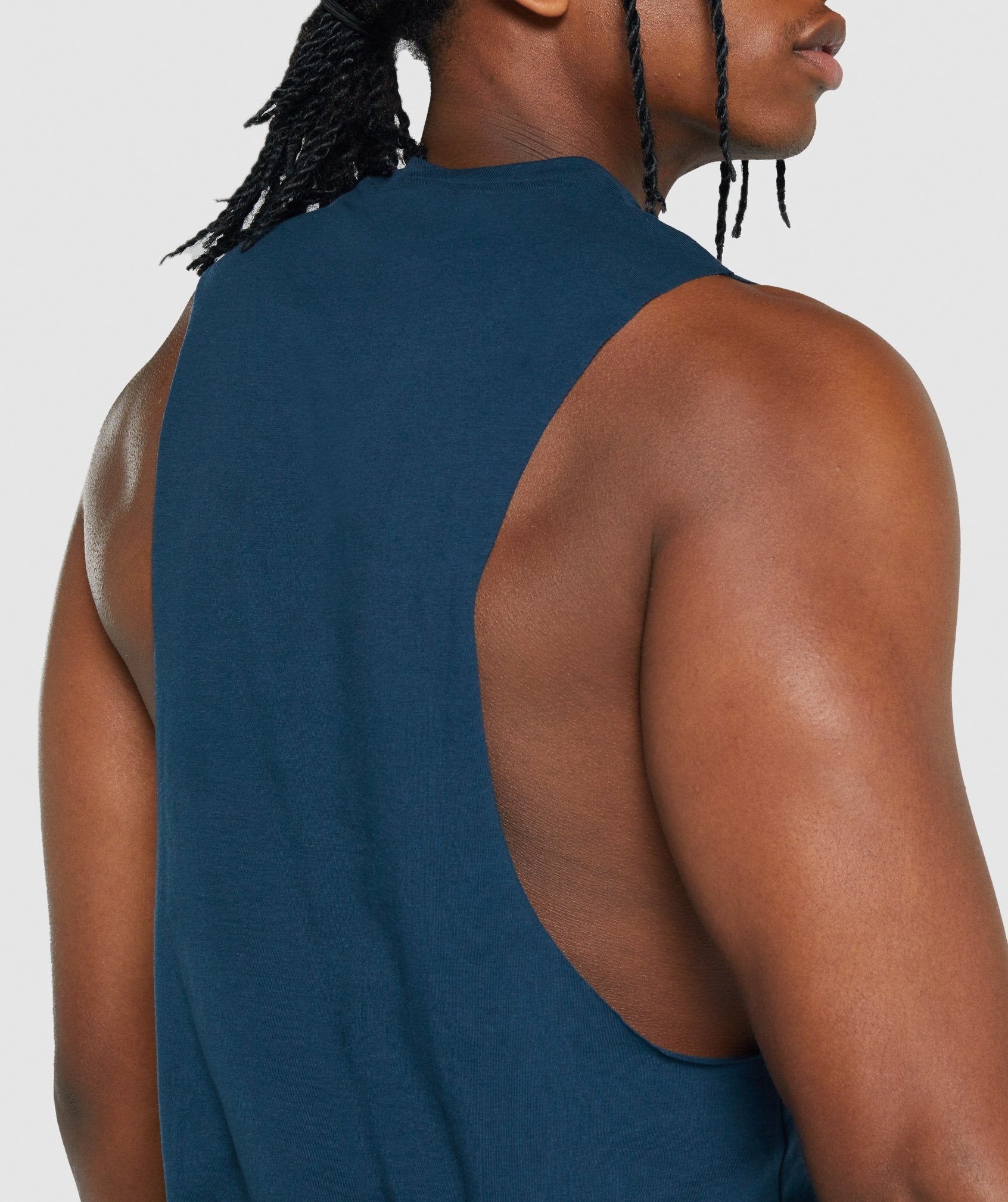 Navy Men's Gymshark Critical 2.0 Drop Arm Tanks | CPTXGR-792