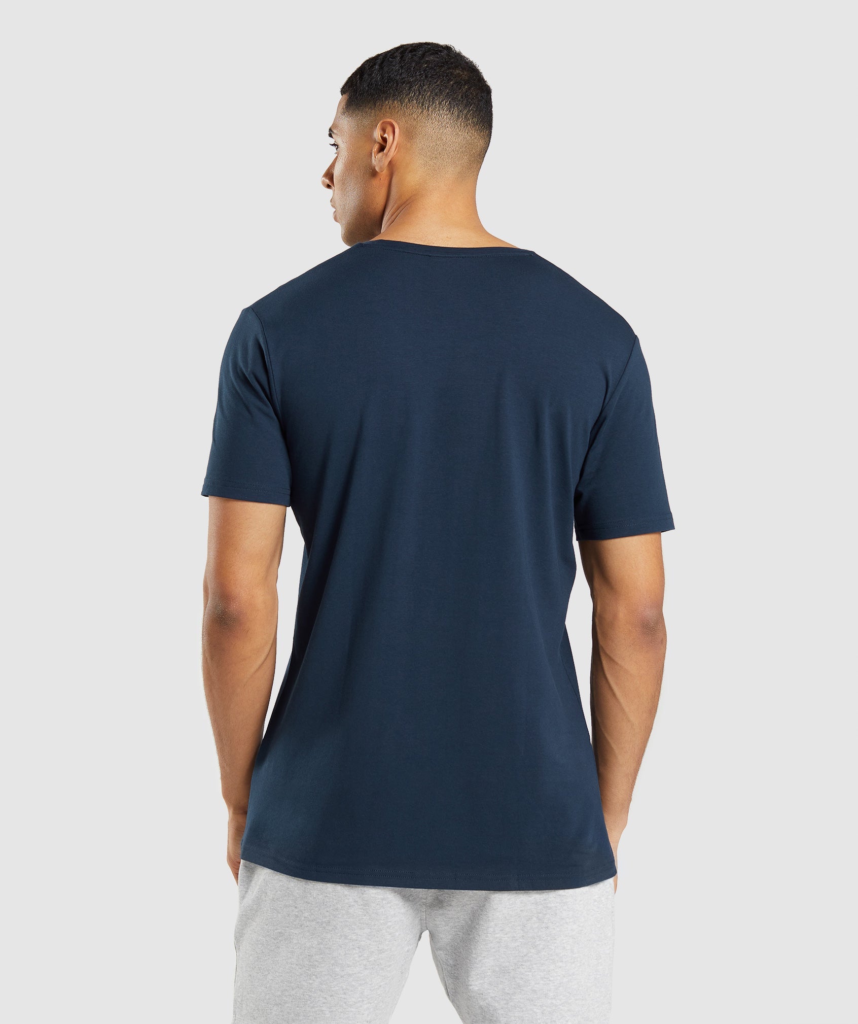 Navy Men's Gymshark Essential T Shirts | VGFNQS-210