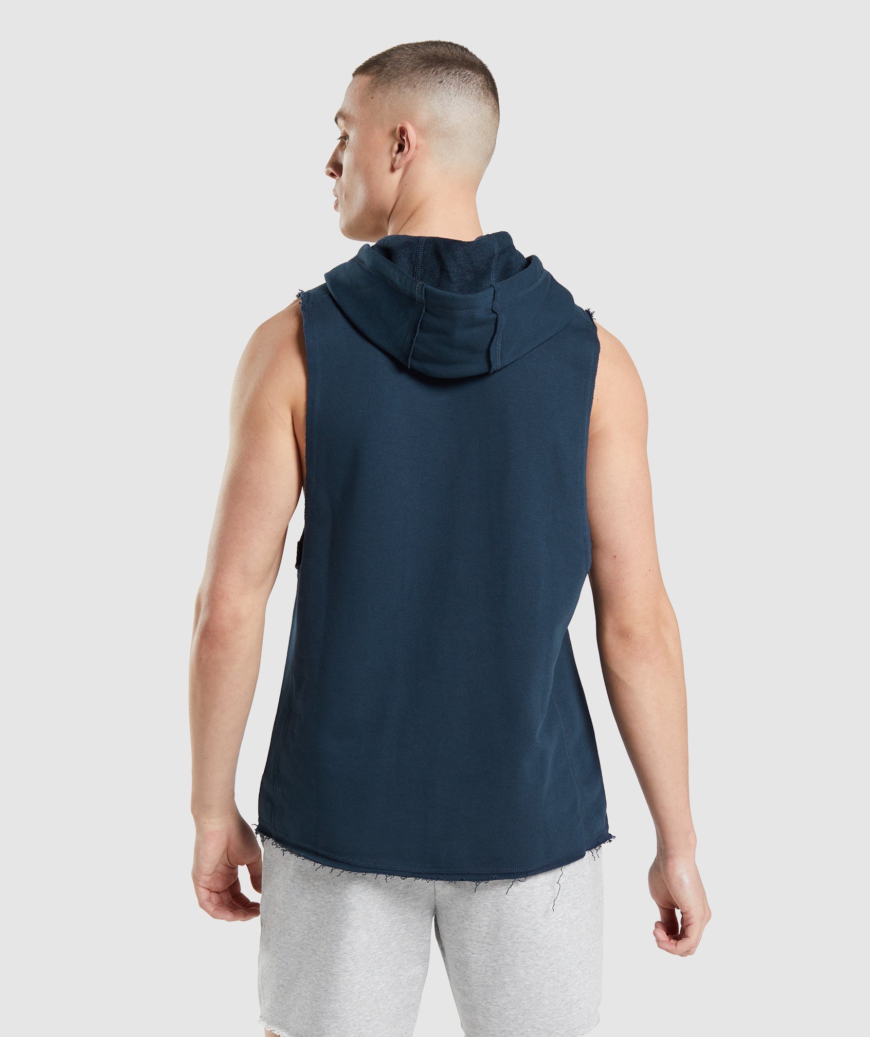 Navy Men's Gymshark Legacy Drop Arm Hoodie | CSMRUH-512