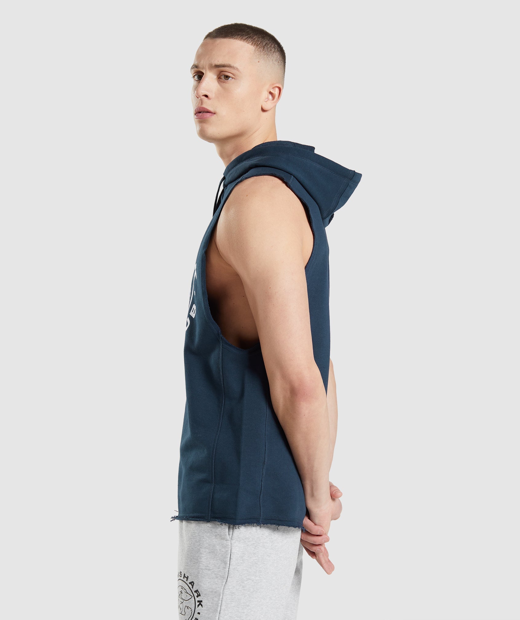 Navy Men's Gymshark Legacy Drop Arm Hoodie | CSMRUH-512