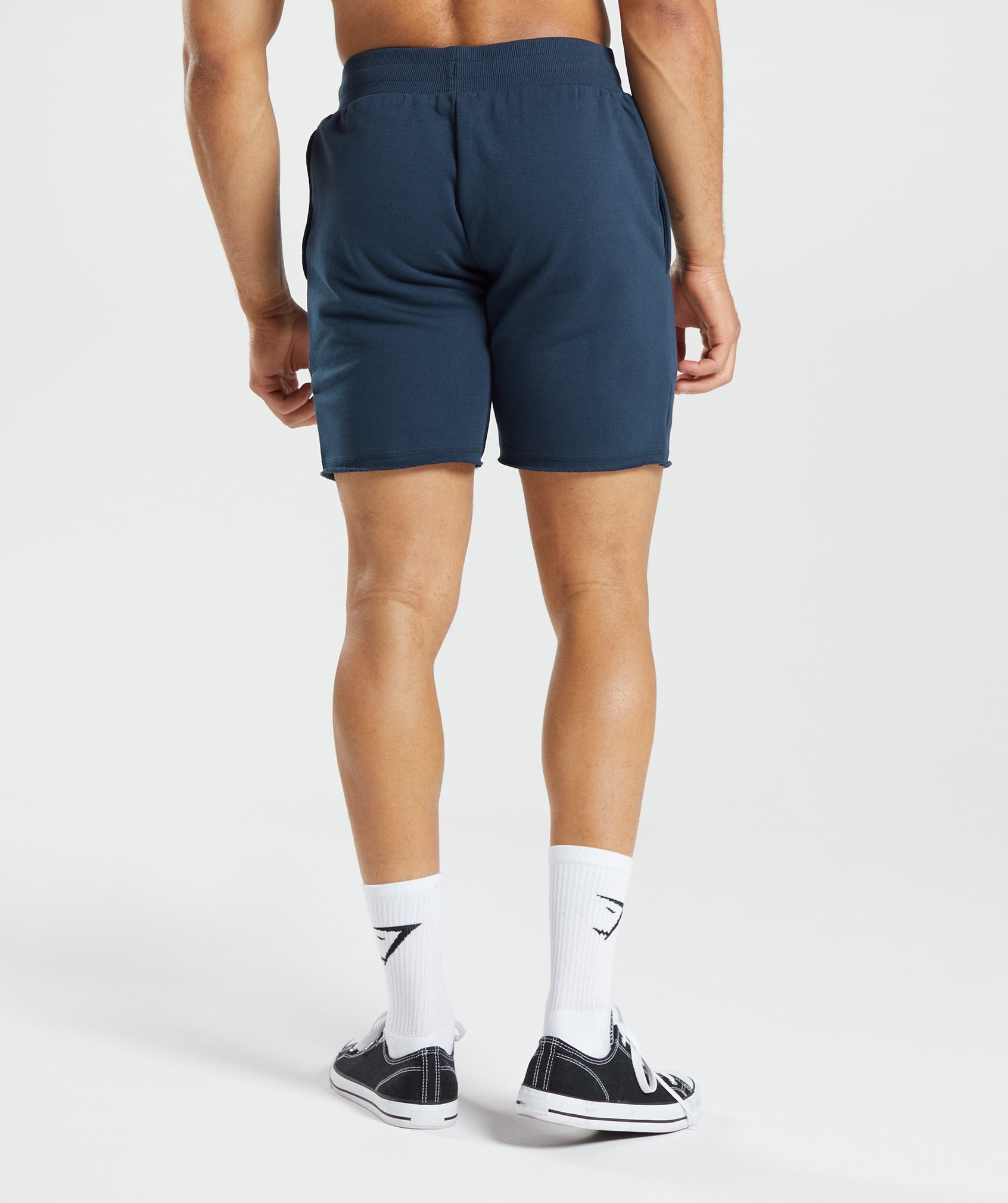 Navy Men's Gymshark Legacy Shorts | EFSLYN-732