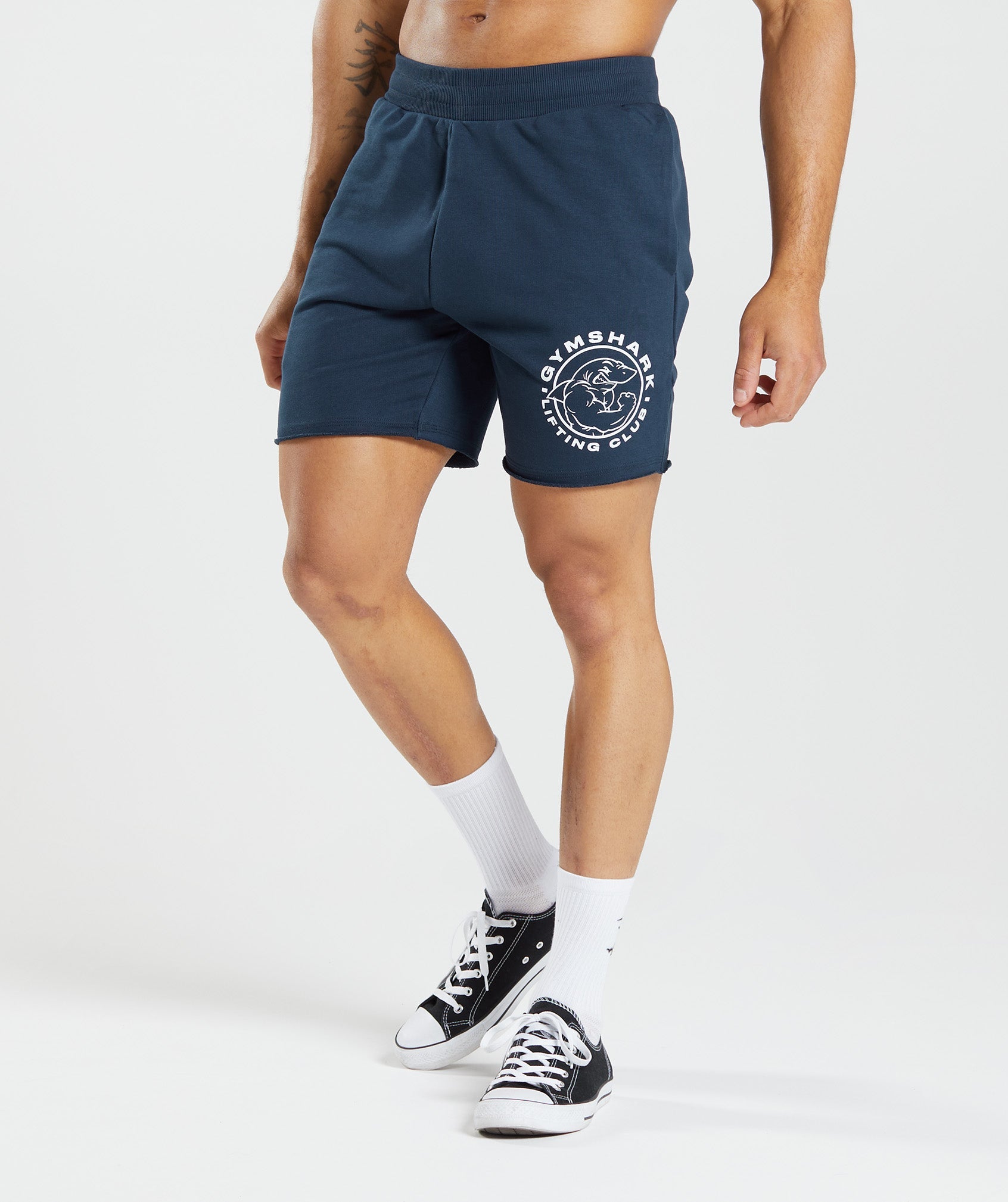 Navy Men\'s Gymshark Legacy Shorts | EFSLYN-732