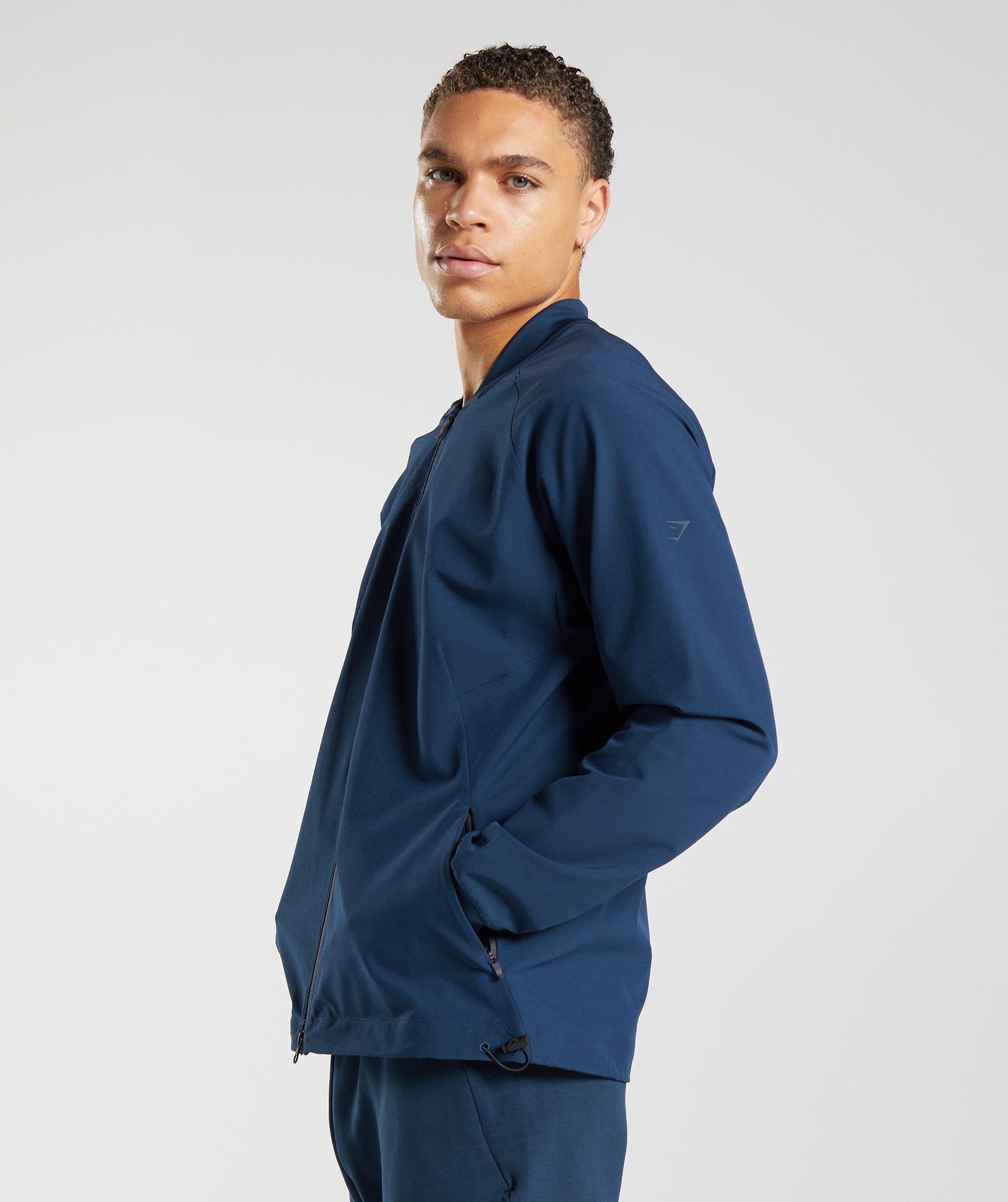 Navy Men's Gymshark Studio Jackets | OGYEFP-961