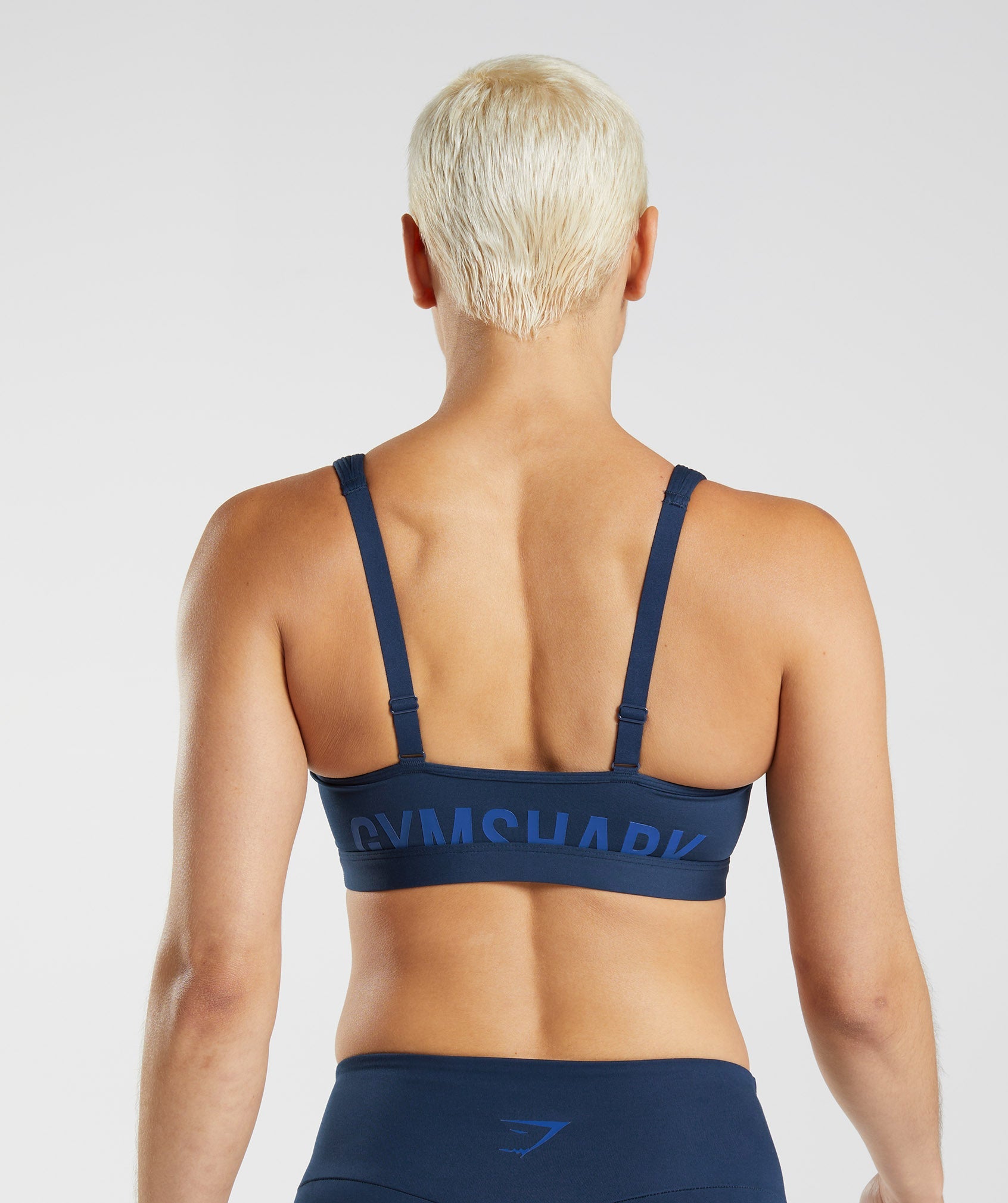 Navy Women's Gymshark Fraction Sports Bra | SRHNDV-067