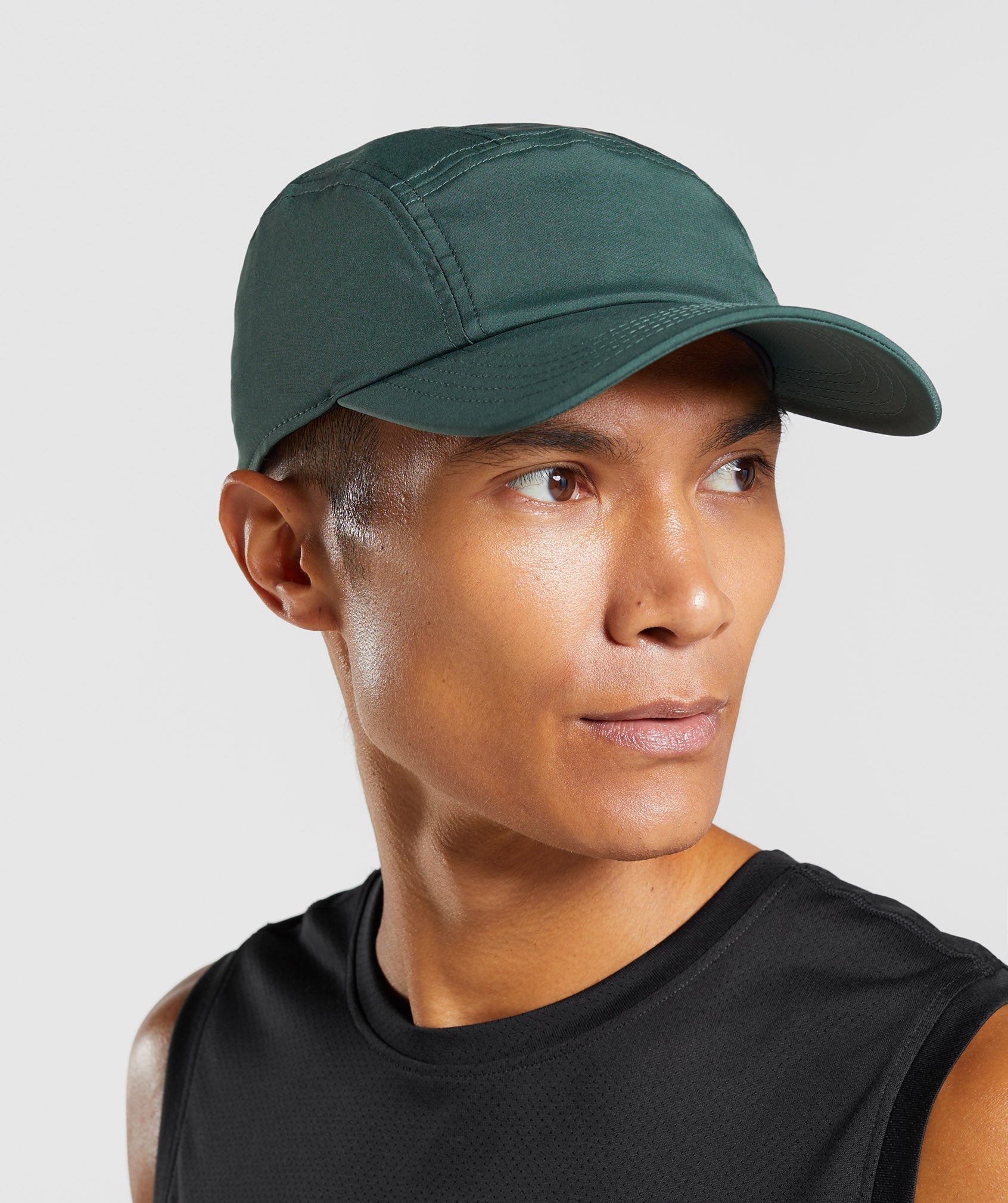 Obsidian Green Men's Gymshark Logo 5 Panel Hats | RZFOKN-930