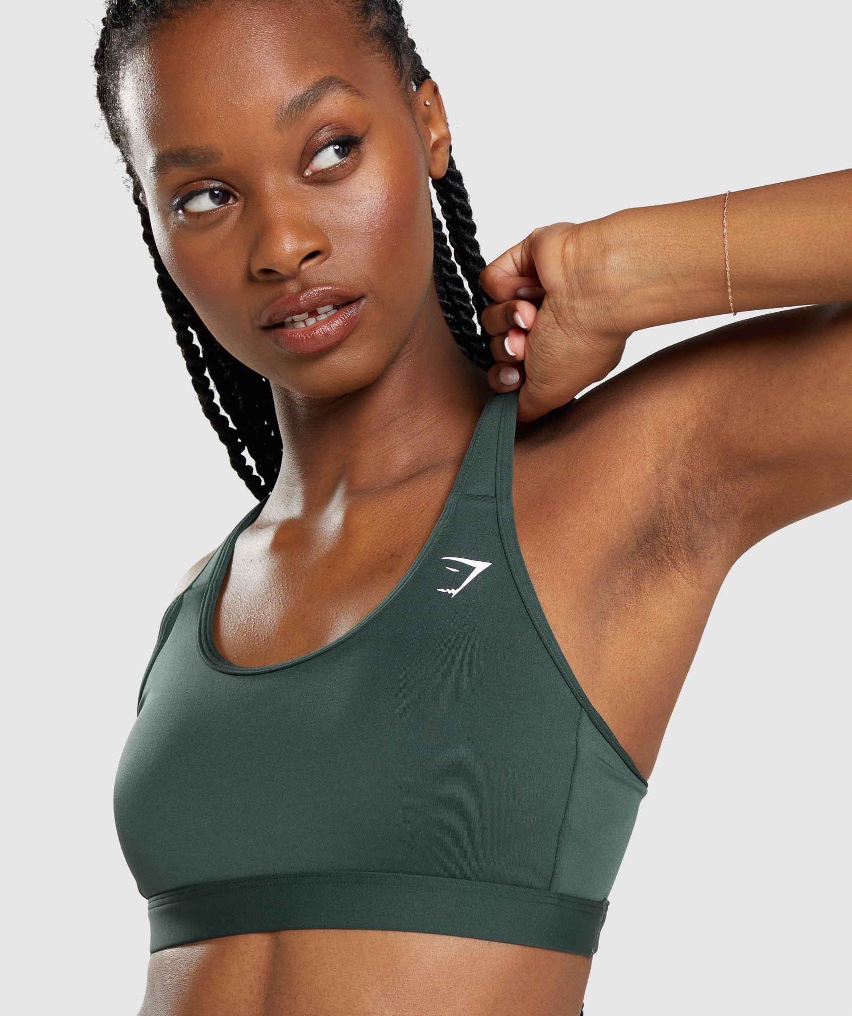 Obsidian Green Women's Gymshark Scoop Neck Sports Bra | DAKEQH-328