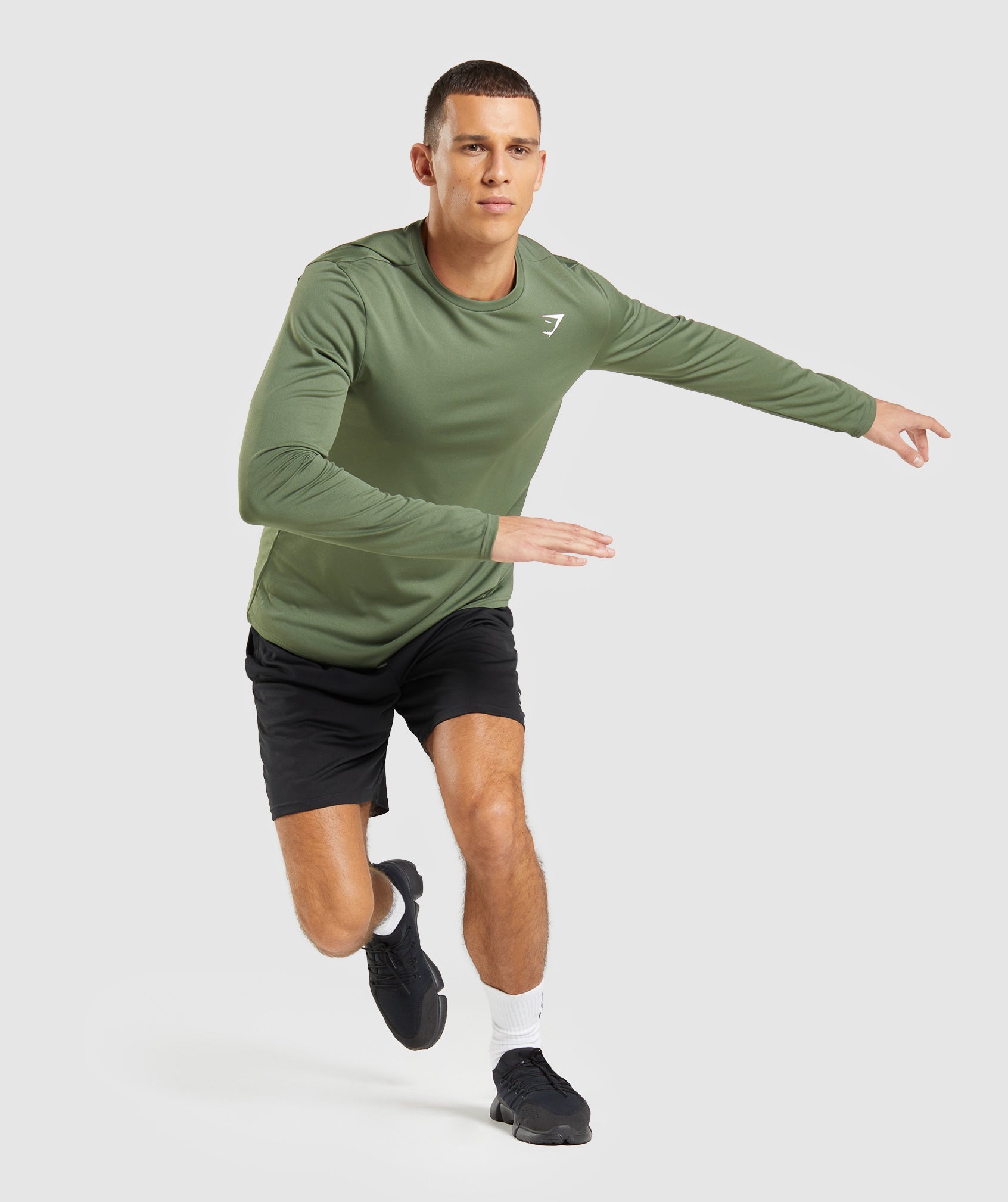 Olive Men's Gymshark Arrival Long Sleeve T Shirts | ISEWZJ-982