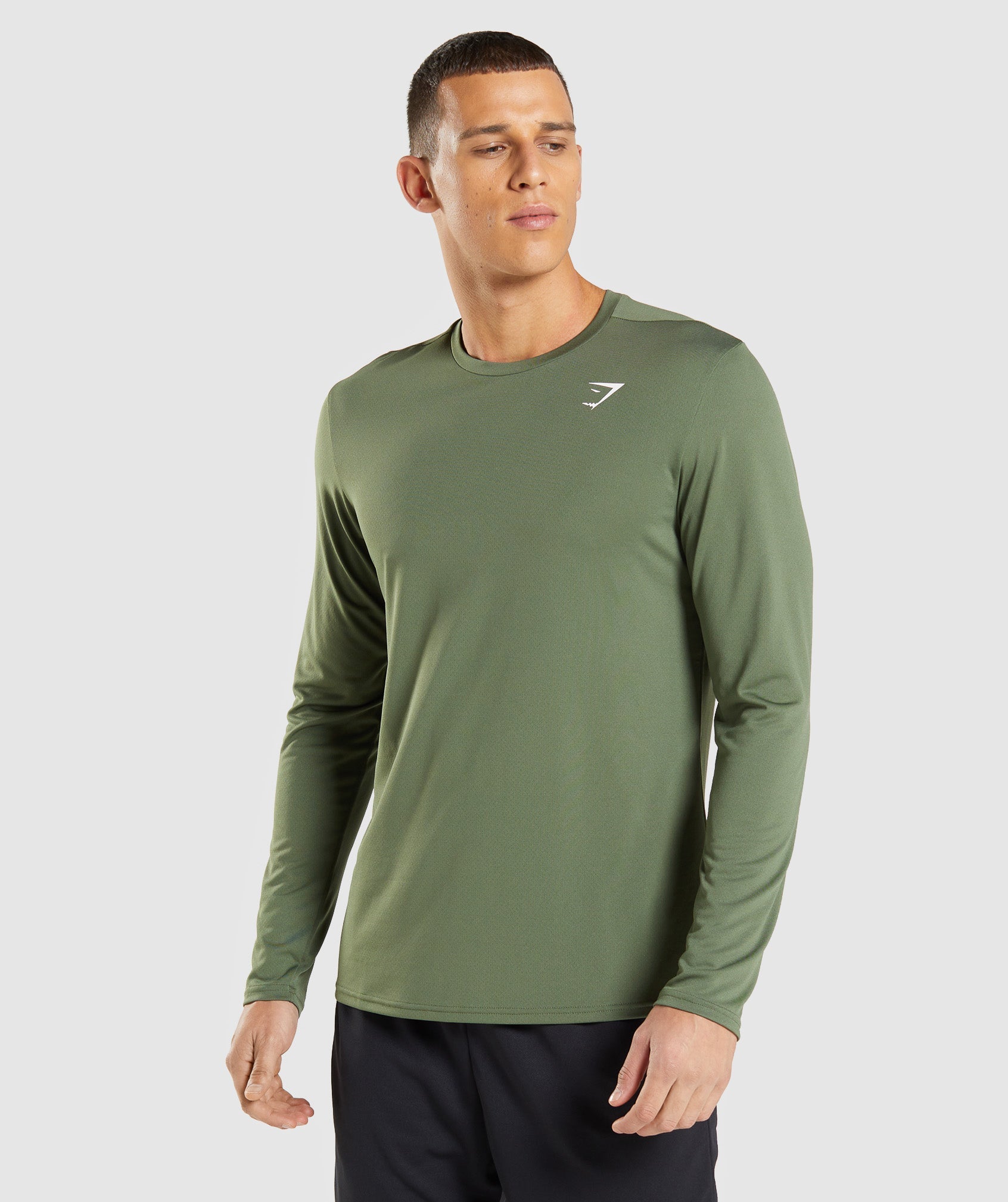 Olive Men\'s Gymshark Arrival Long Sleeve T Shirts | ISEWZJ-982