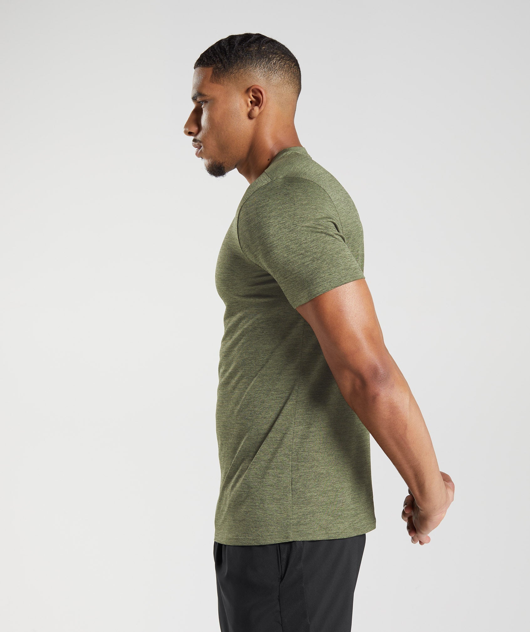 Olive Men's Gymshark Arrival Marl T Shirts | SFLAJQ-461